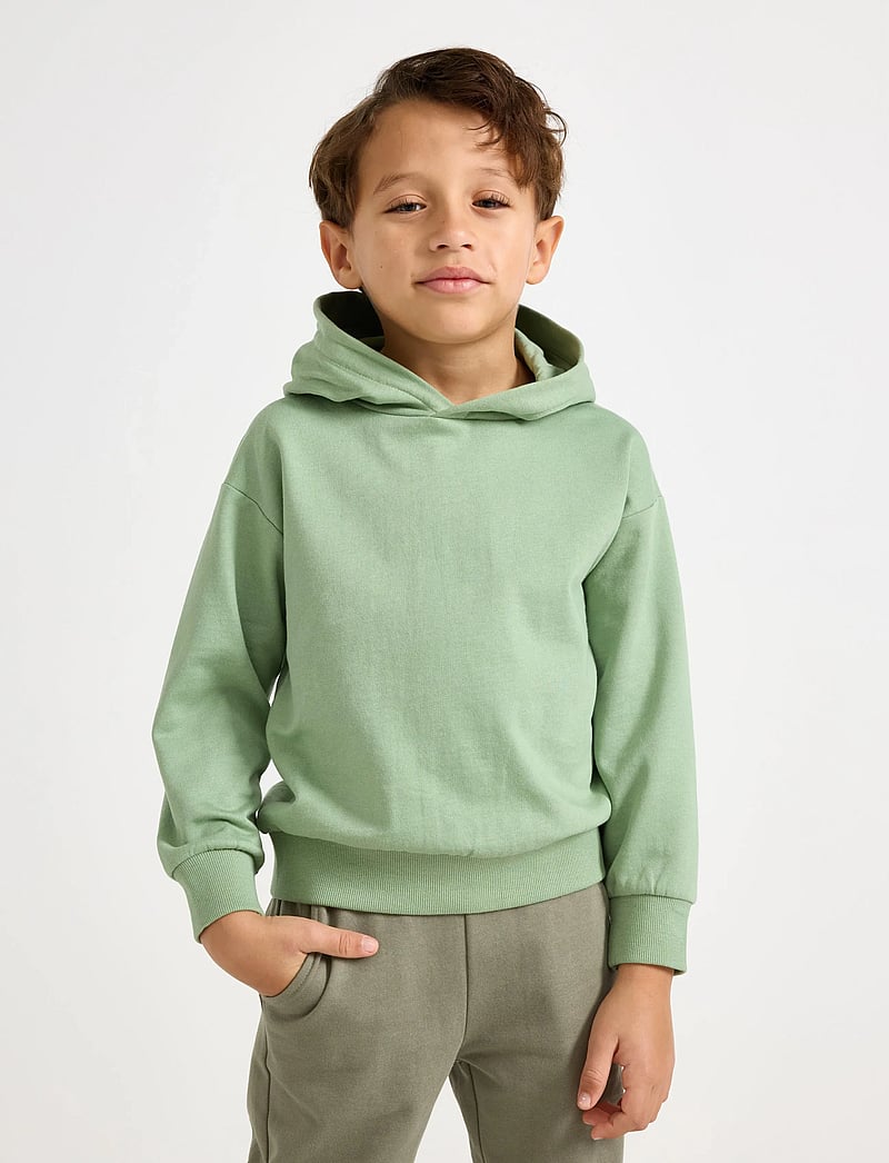 Lindex - Sweatshirt hoodie - hættetrøjer - dusty green - 0