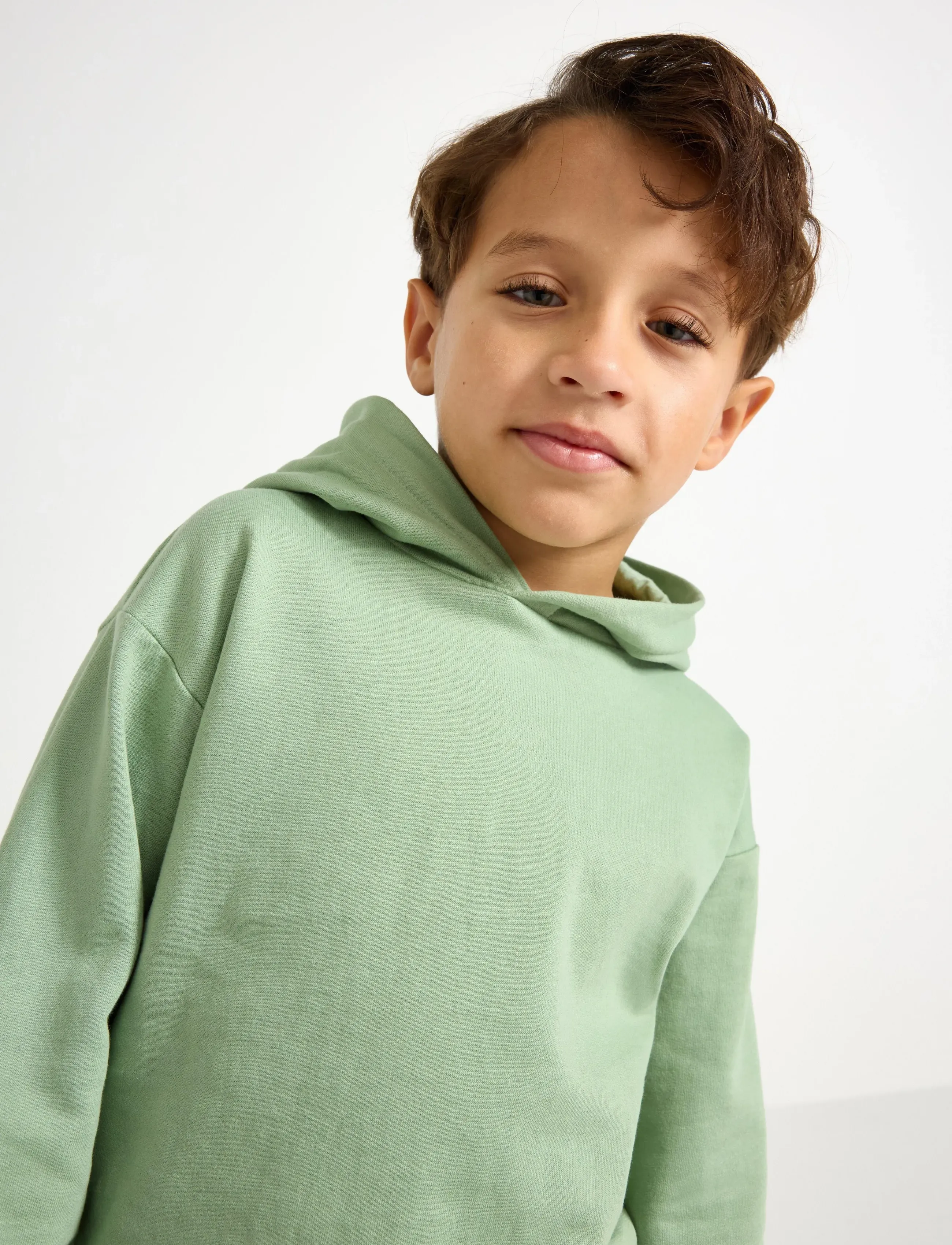 Lindex - Sweatshirt hoodie - huvtröjor - dusty green - 4