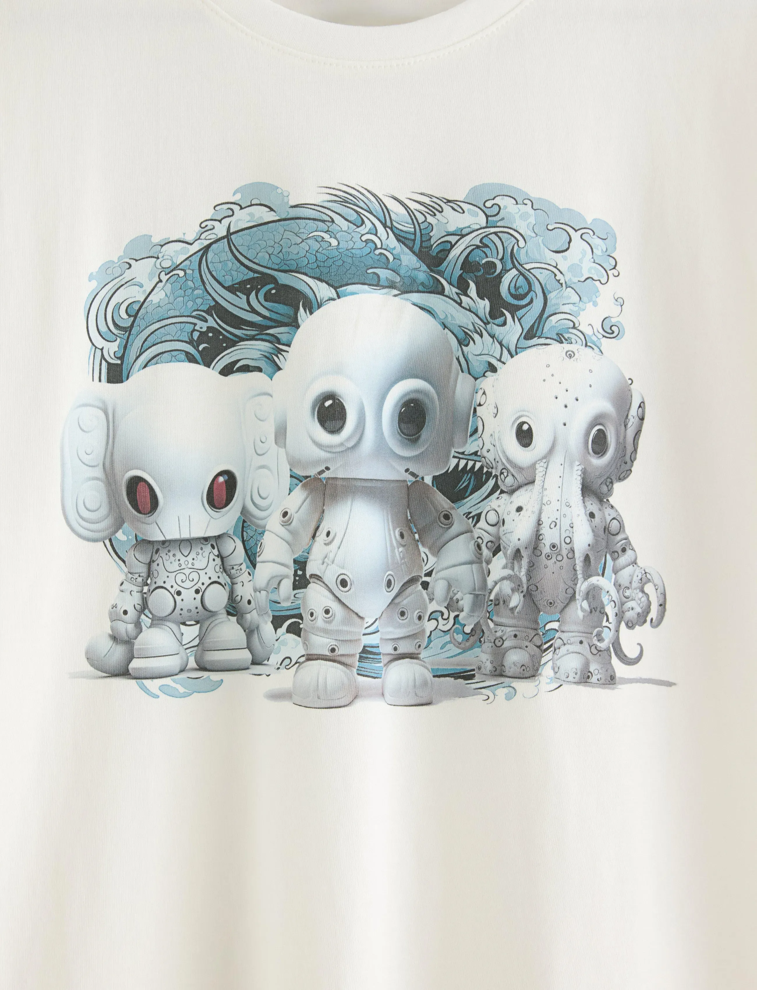 Lindex - T shirt robot animals - lühikeste varrukatega t-särgid - off white - 5