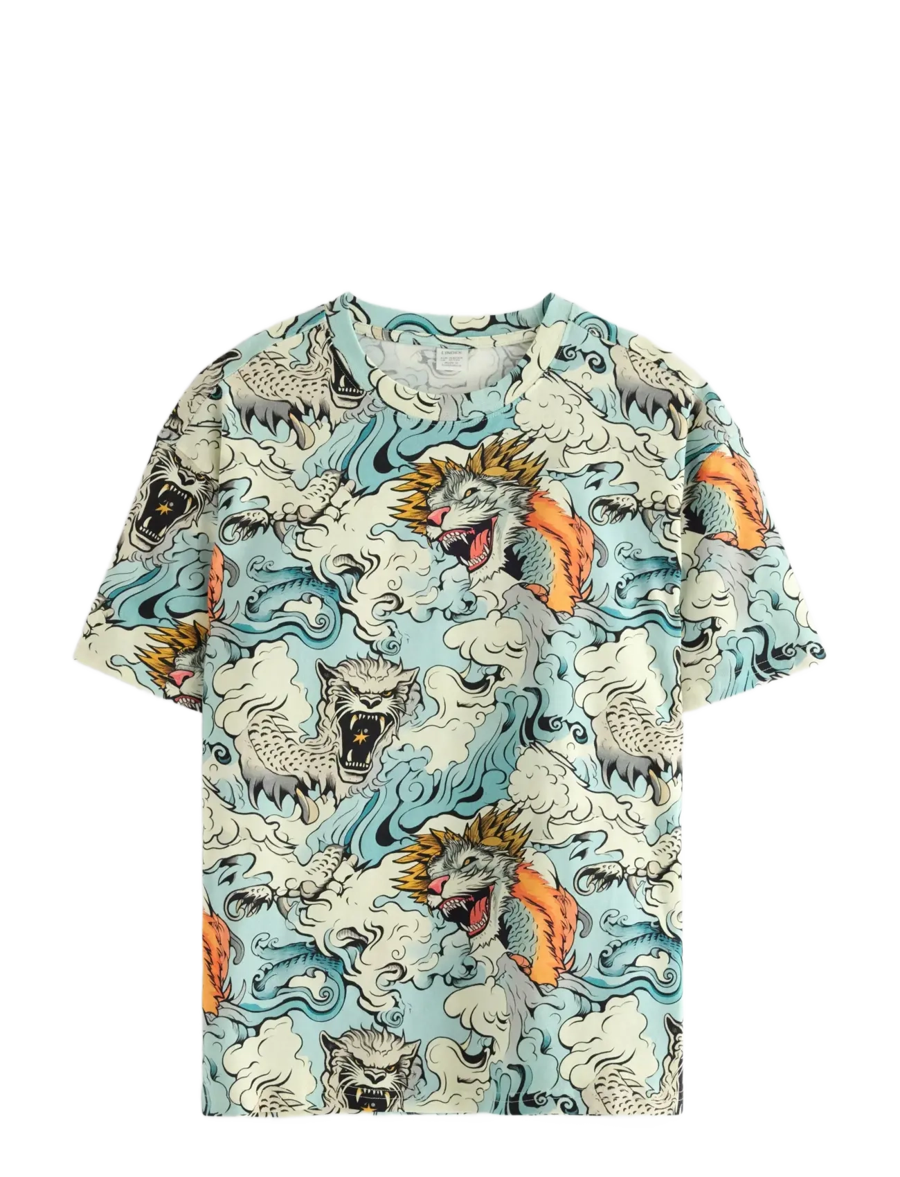 Lindex T shirt wavy monster - Kollektsioonid - LIGHT DUSTY TURQUOISE / multi
