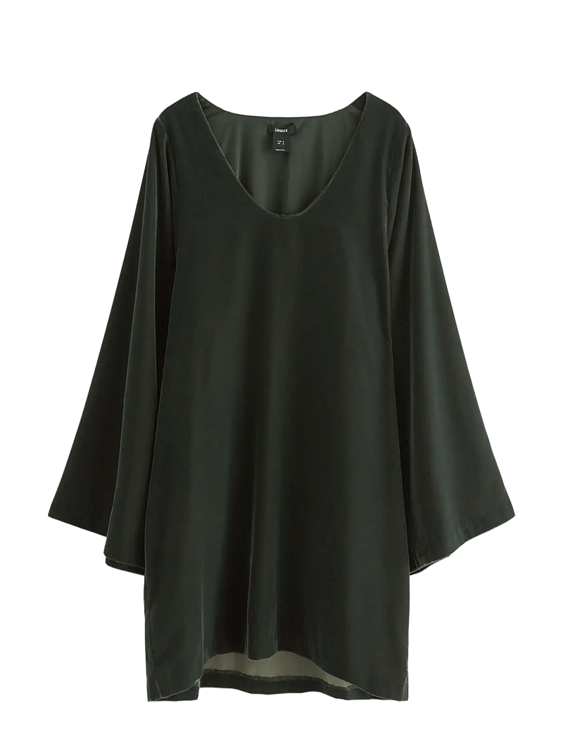 Lindex - Dress Mini velvet - minikleidid - dark green - 1