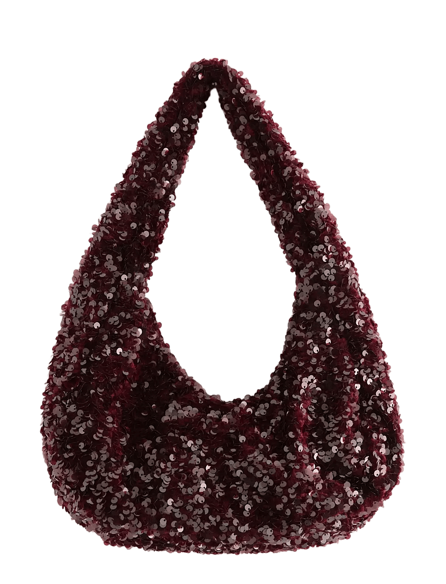 Lindex - Bag with sequins - særlige begivenheder - dark red - 0