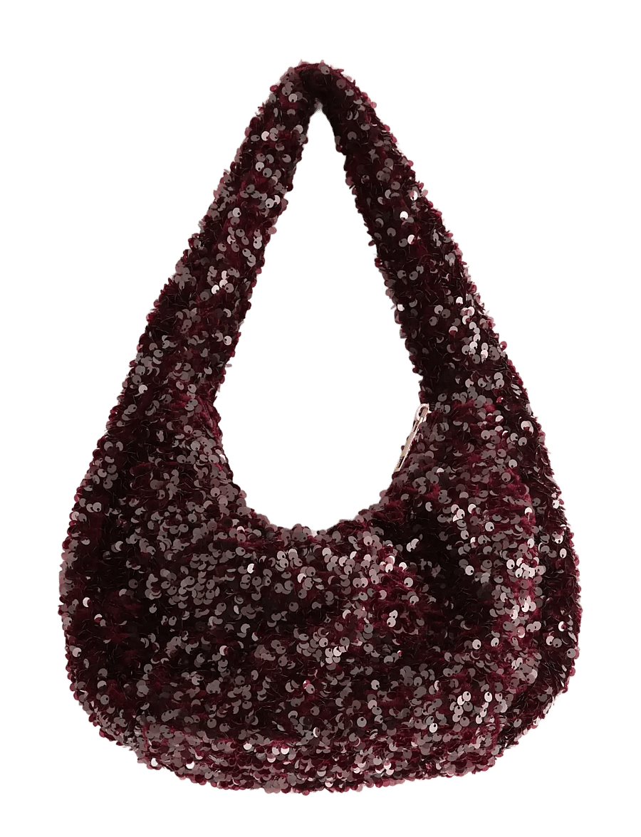Lindex - Bag with sequins - særlige begivenheder - dark red - 1