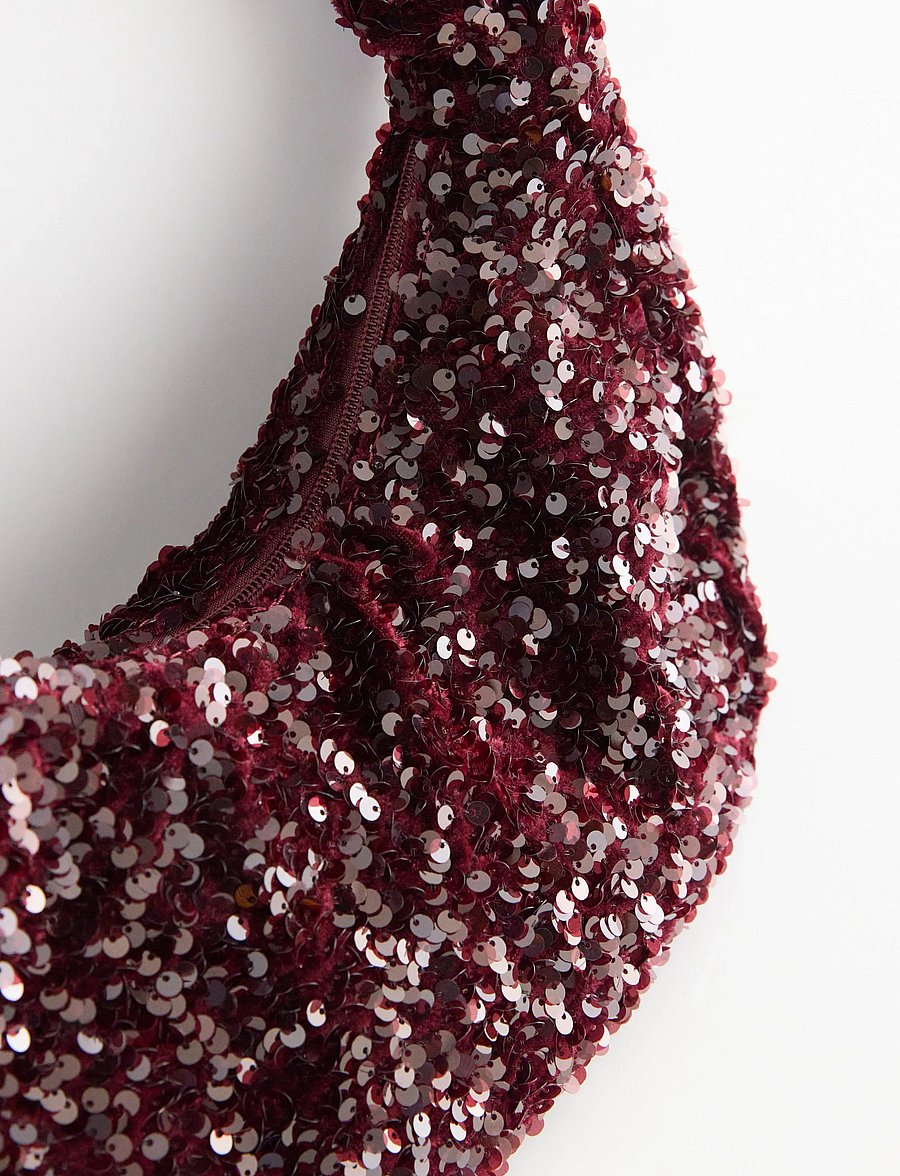 Lindex - Bag with sequins - særlige begivenheder - dark red - 2