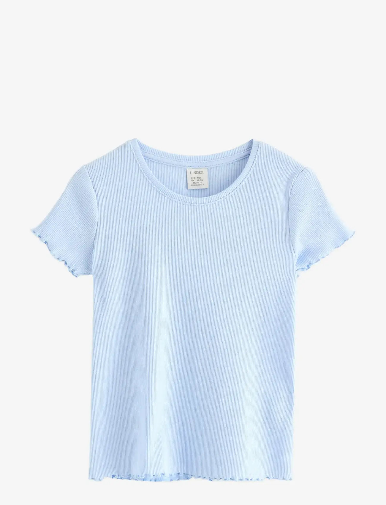 Lindex - Ribbed top - lühikeste varrukatega t-särgid - light blue - 1