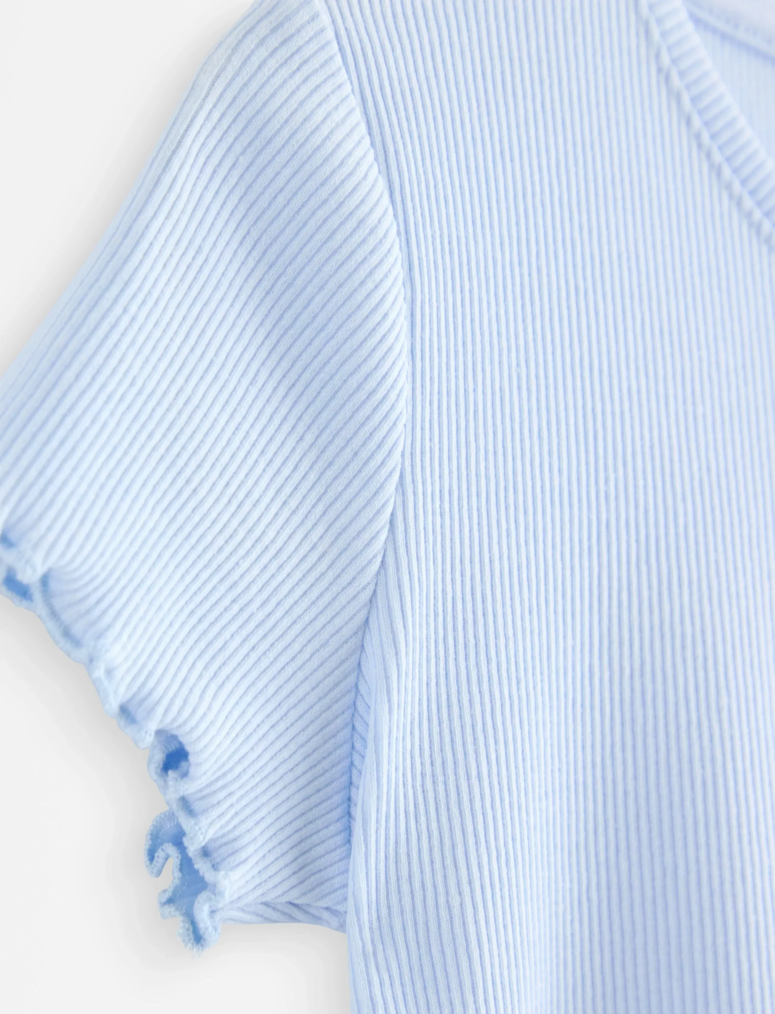 Lindex - Ribbed top - lühikeste varrukatega t-särgid - light blue - 4