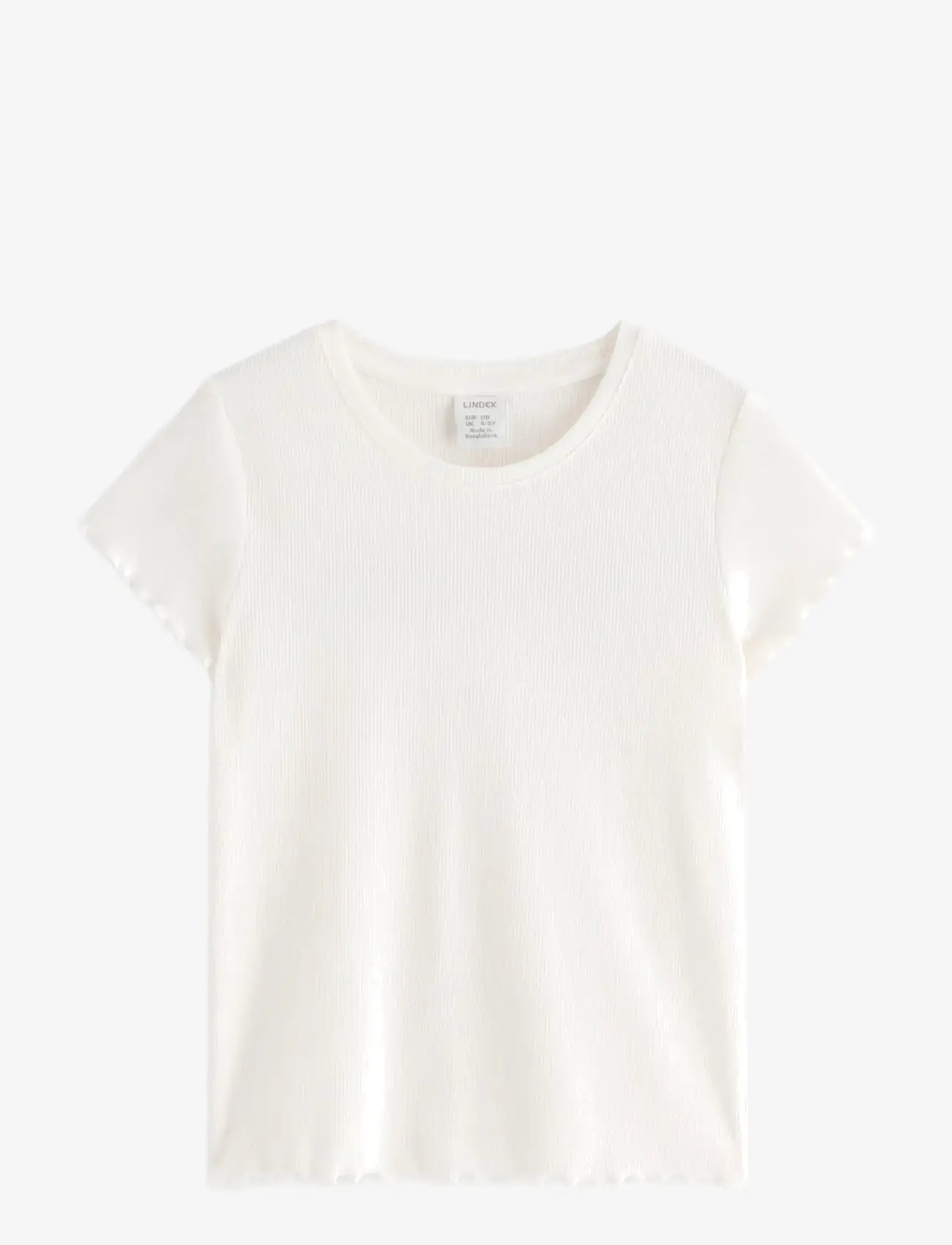 Lindex - Ribbed top - kurzärmelige - light dusty white - 1