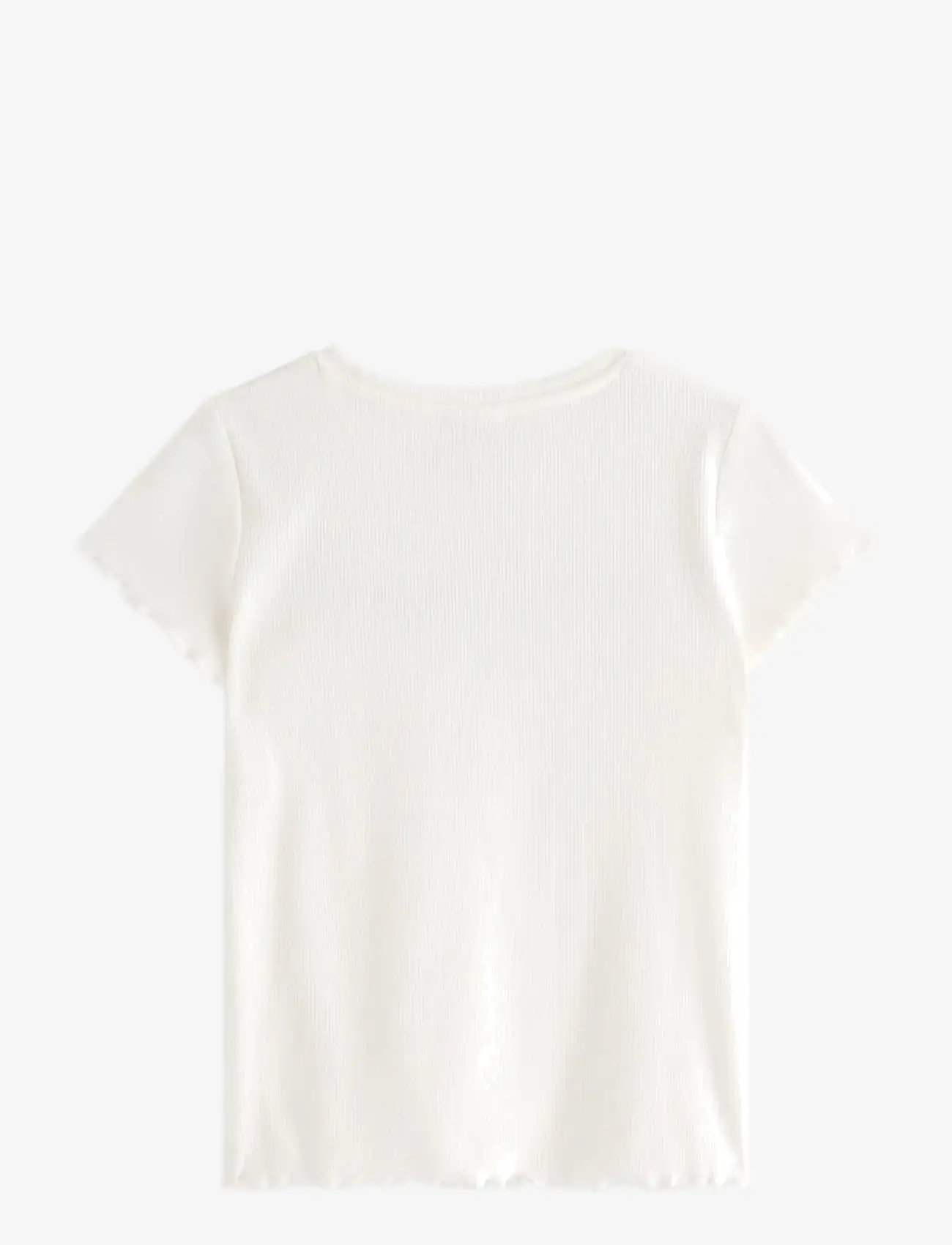 Lindex - Ribbed top - kurzärmelige - light dusty white - 2