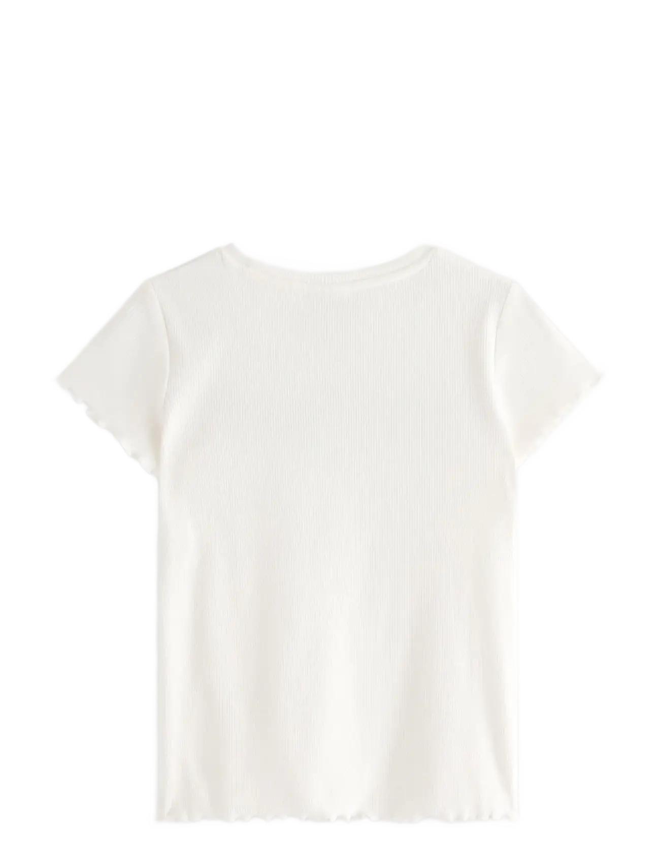 Lindex - Ribbed top - kortärmade t-shirts - light dusty white - 2