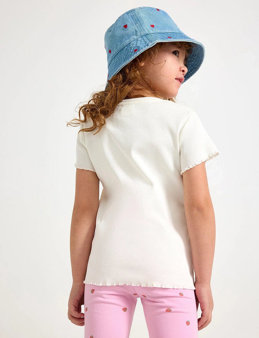Lindex - Ribbed top - kurzärmelige - light dusty white - 3