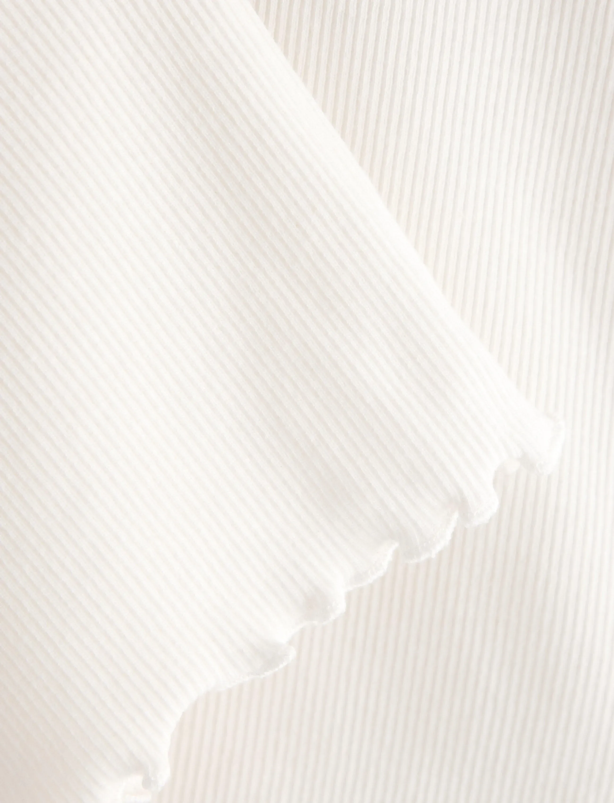 Lindex - Ribbed top - kortärmade t-shirts - light dusty white - 5
