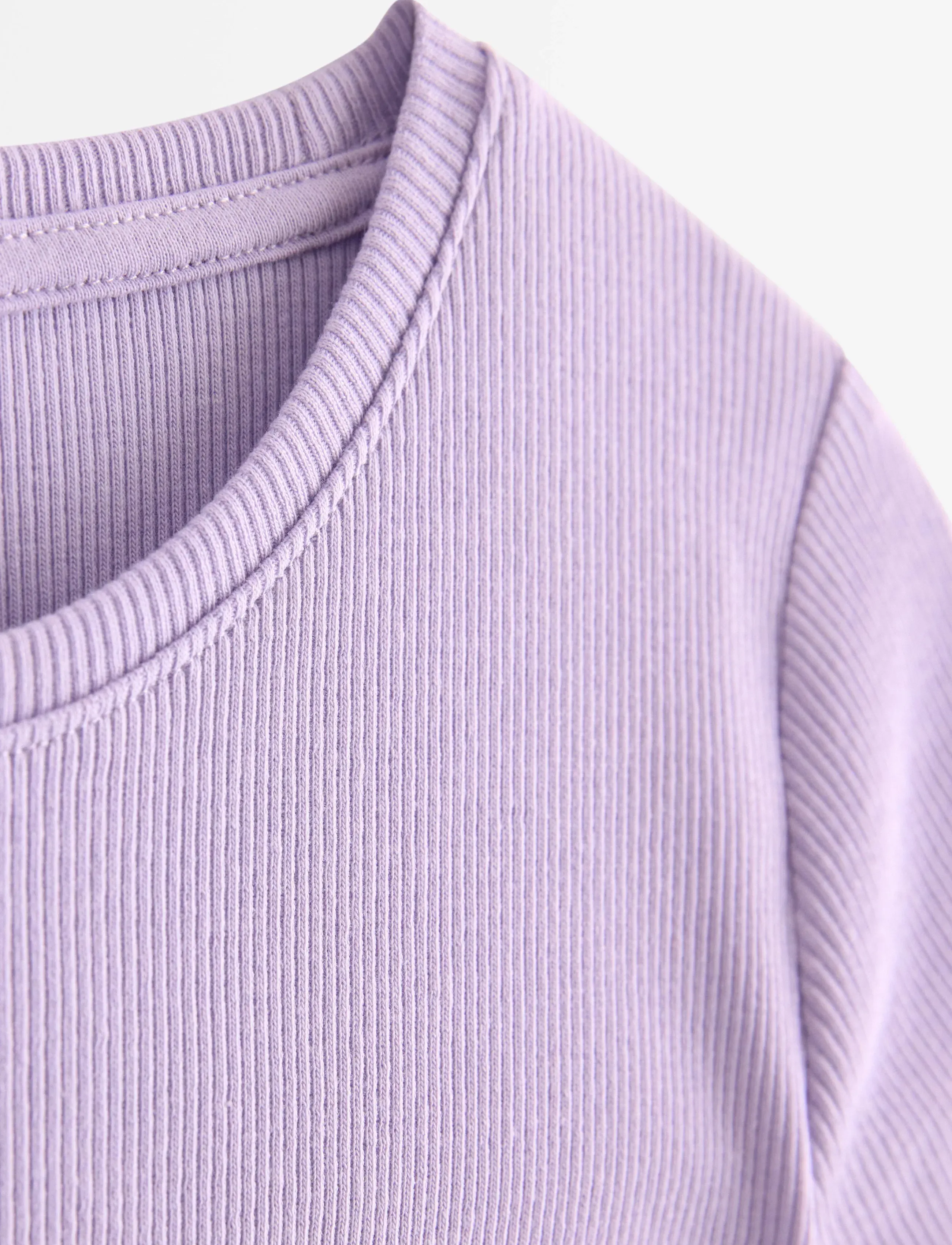 Lindex - Ribbed top - kortärmade t-shirts - light lilac - 5