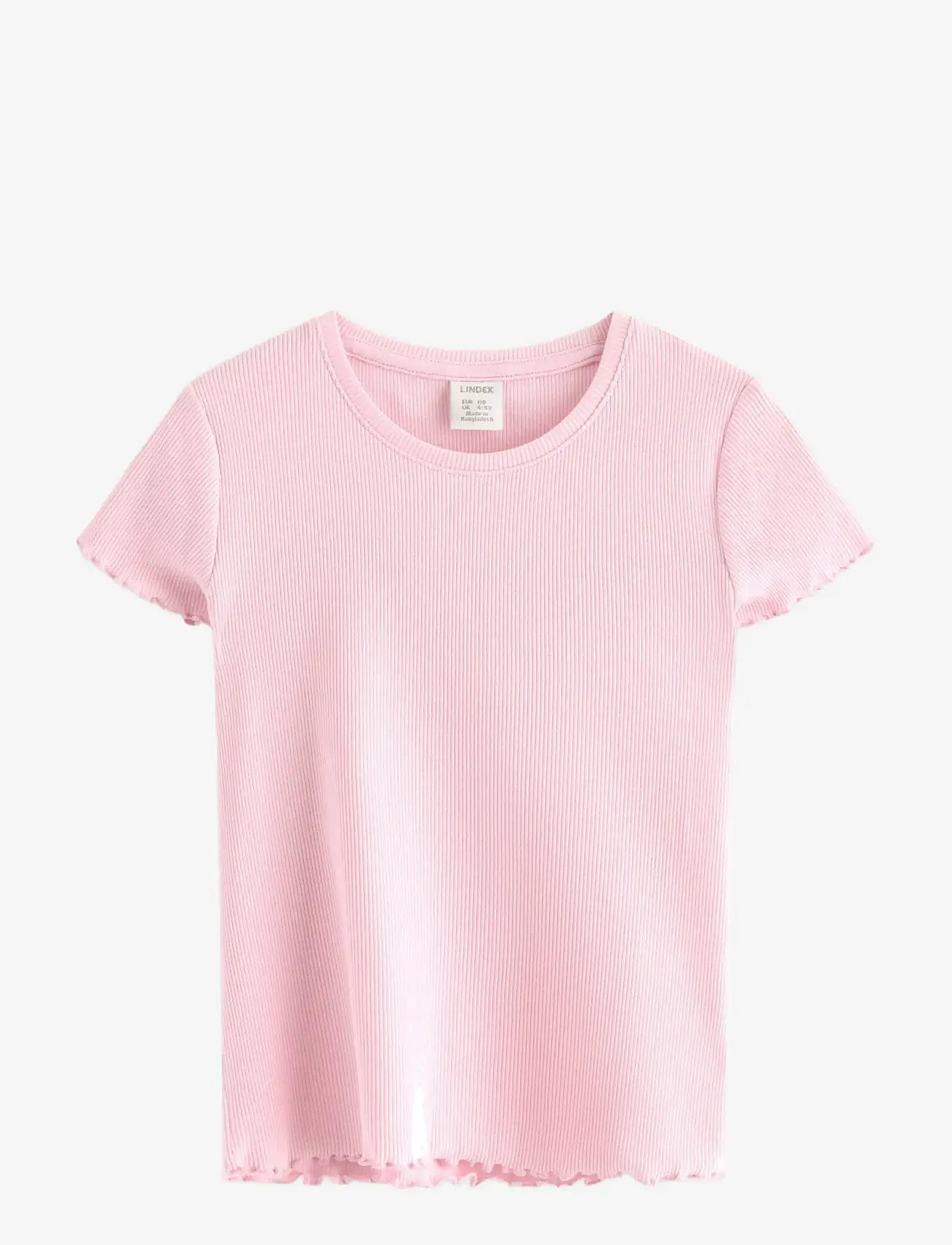 Lindex - Ribbed top - short-sleeved t-shirts - light pink - 1