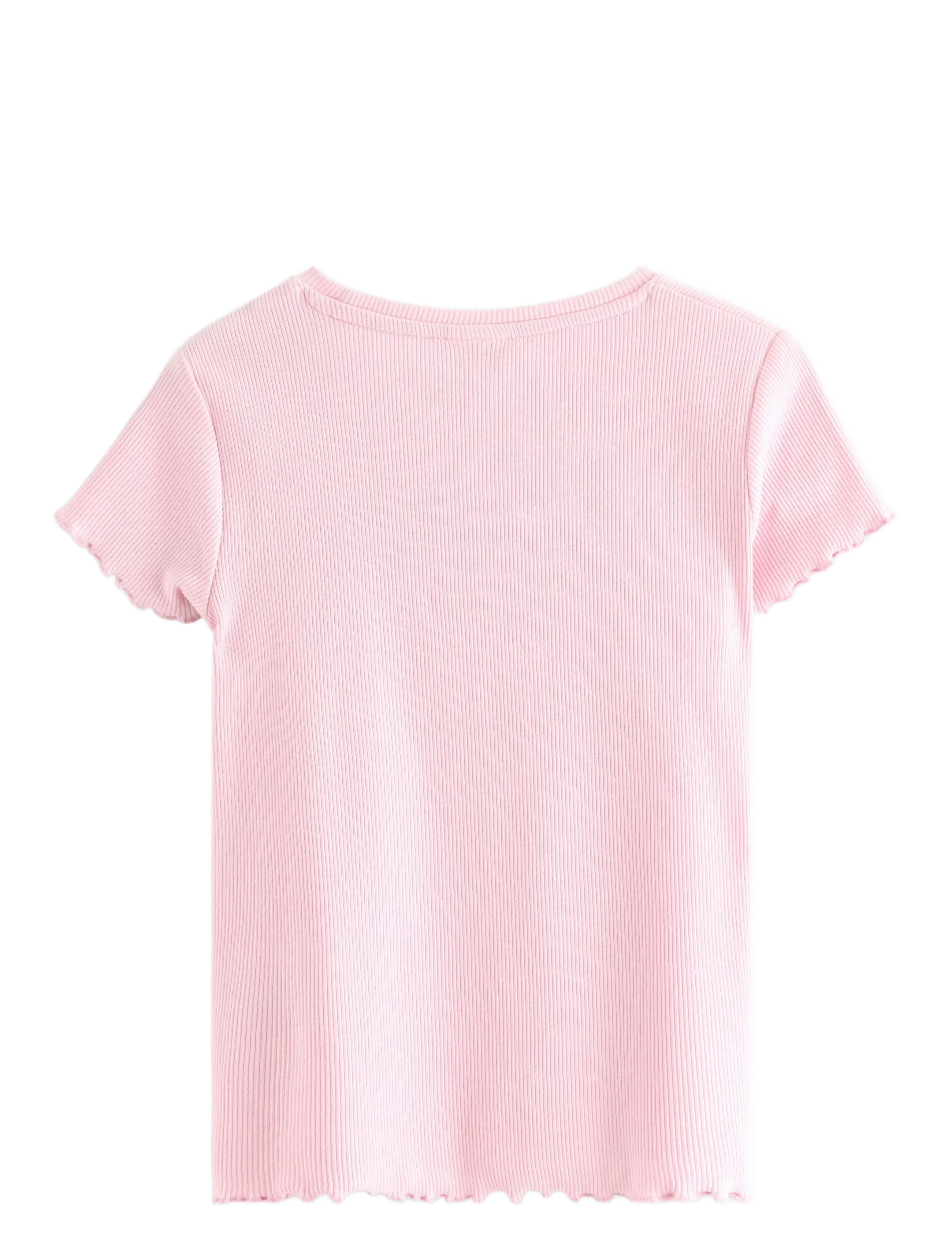 Lindex - Ribbed top - kortärmade t-shirts - light pink - 2
