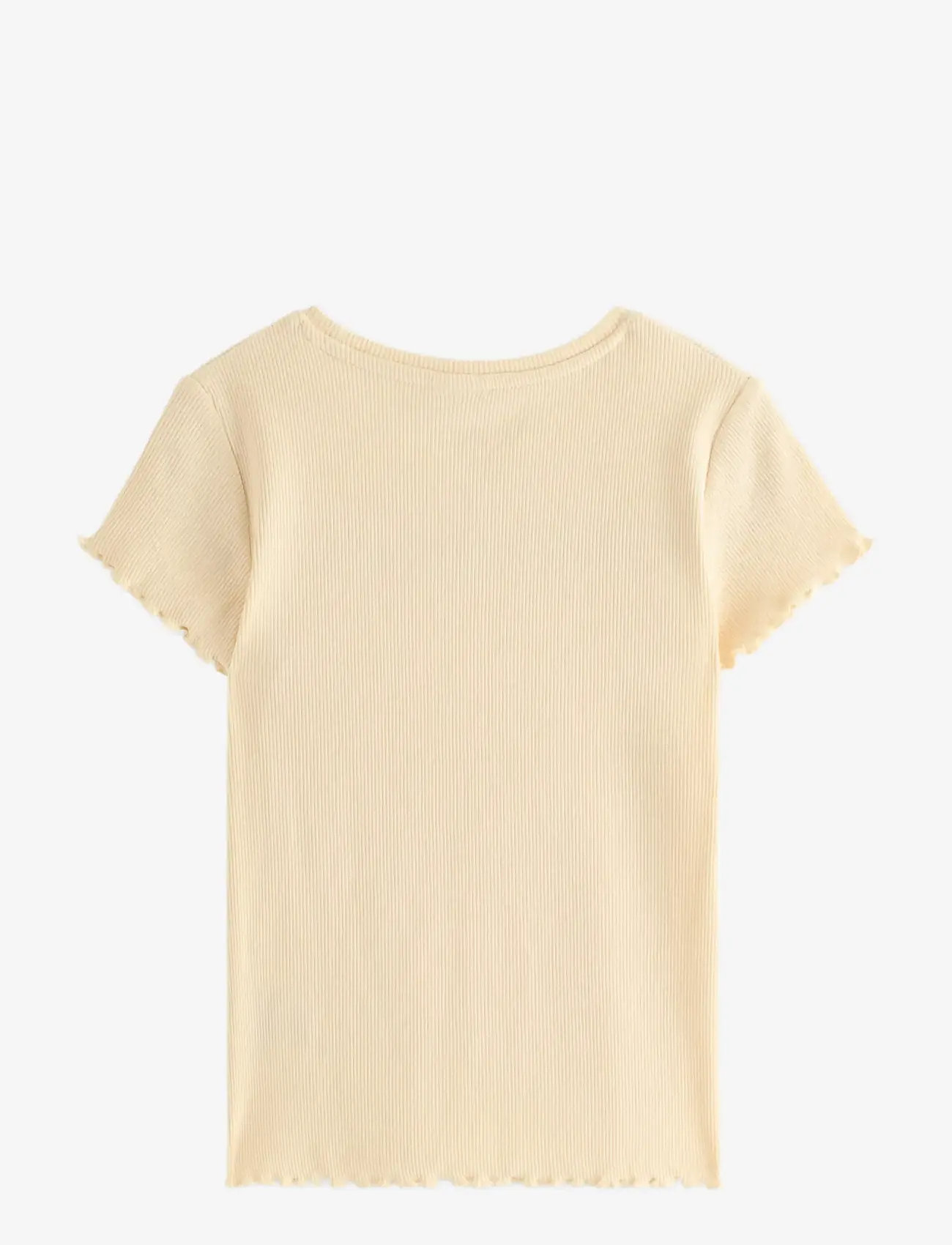 Lindex - Ribbed top - lühikeste varrukatega t-särgid - light yellow - 2