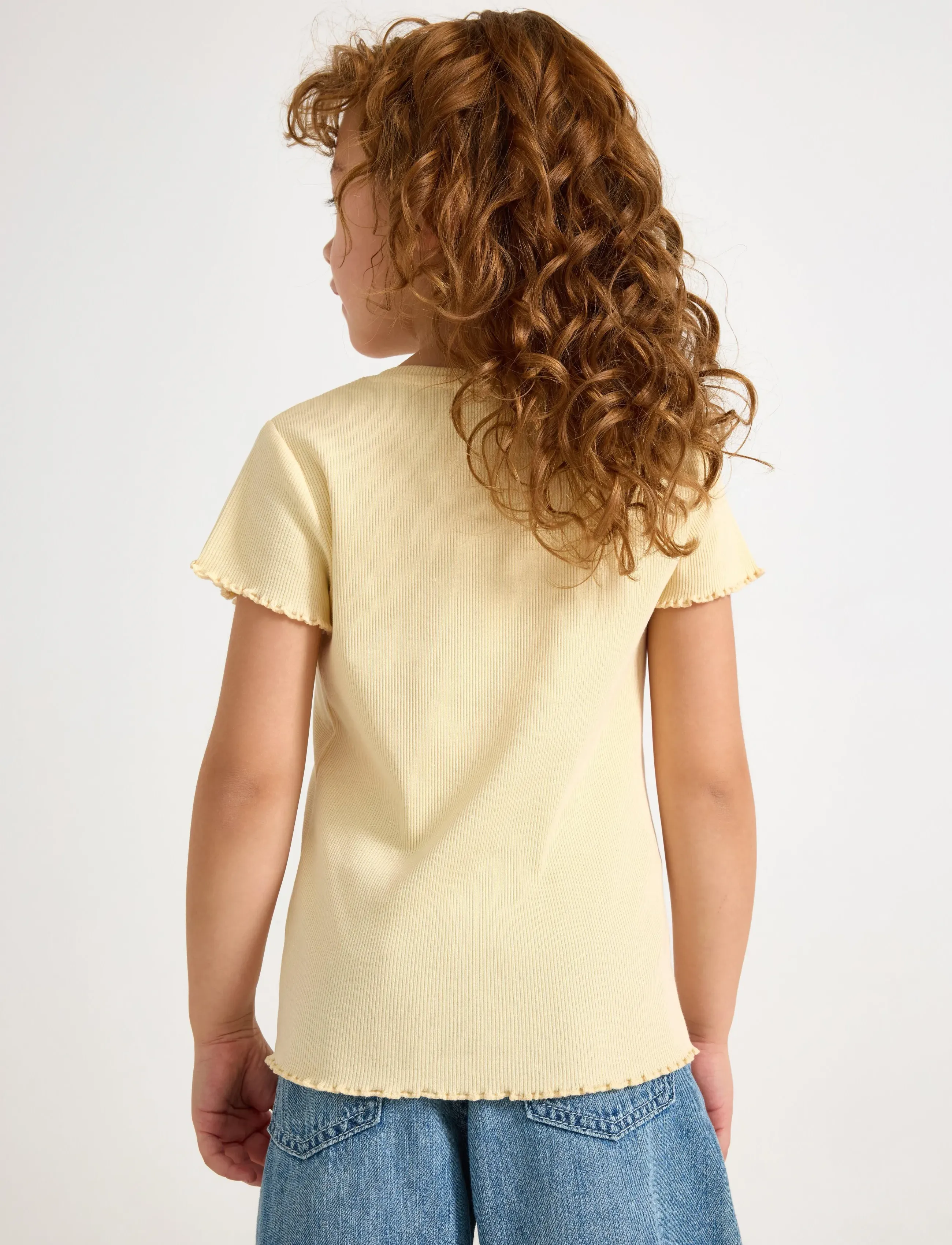 Lindex - Ribbed top - t-krekli ar īsām piedurknēm - light yellow - 3