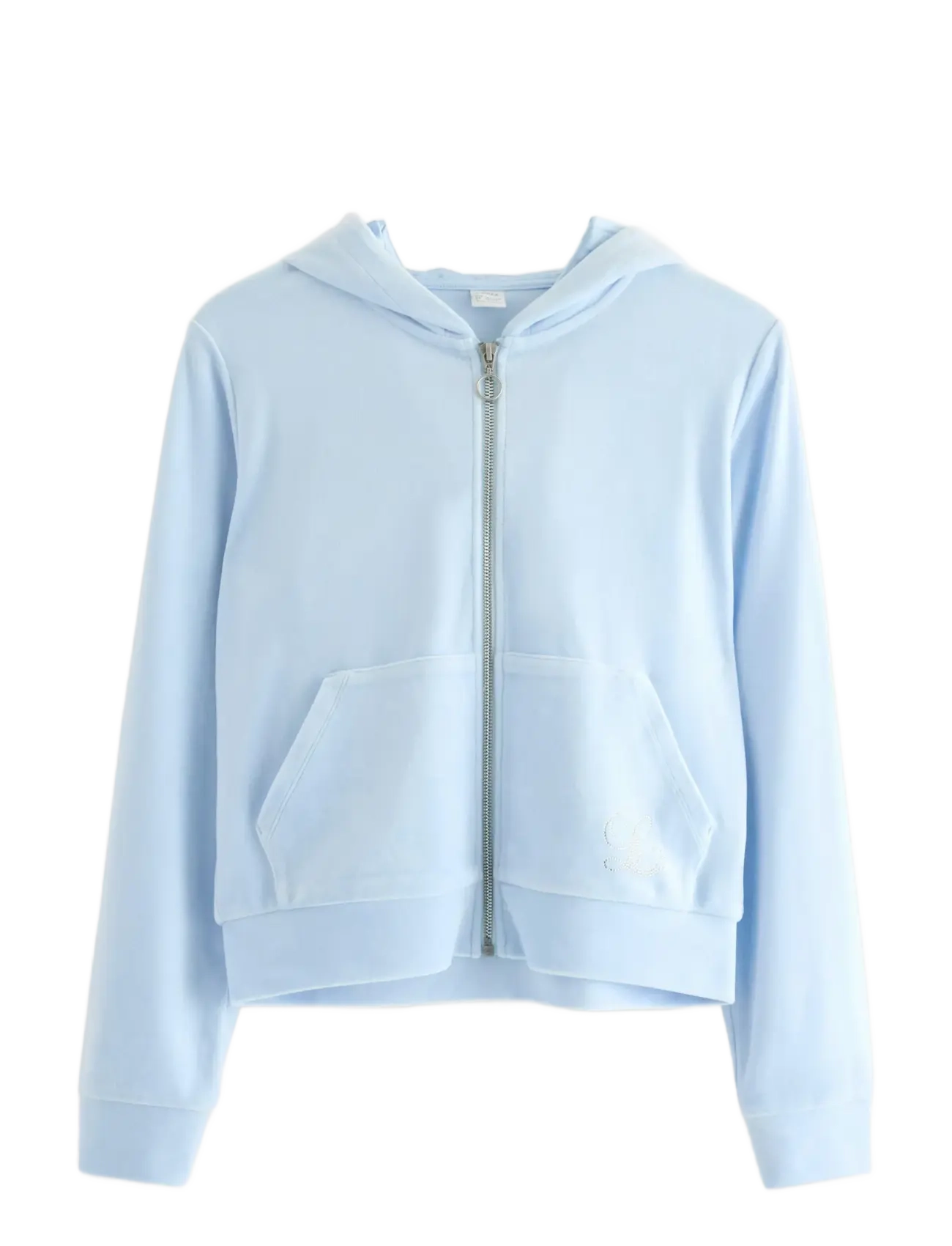 Lindex Sweatshirt velour with hoodie - Alussärgid - LIGHT BLUE / blue