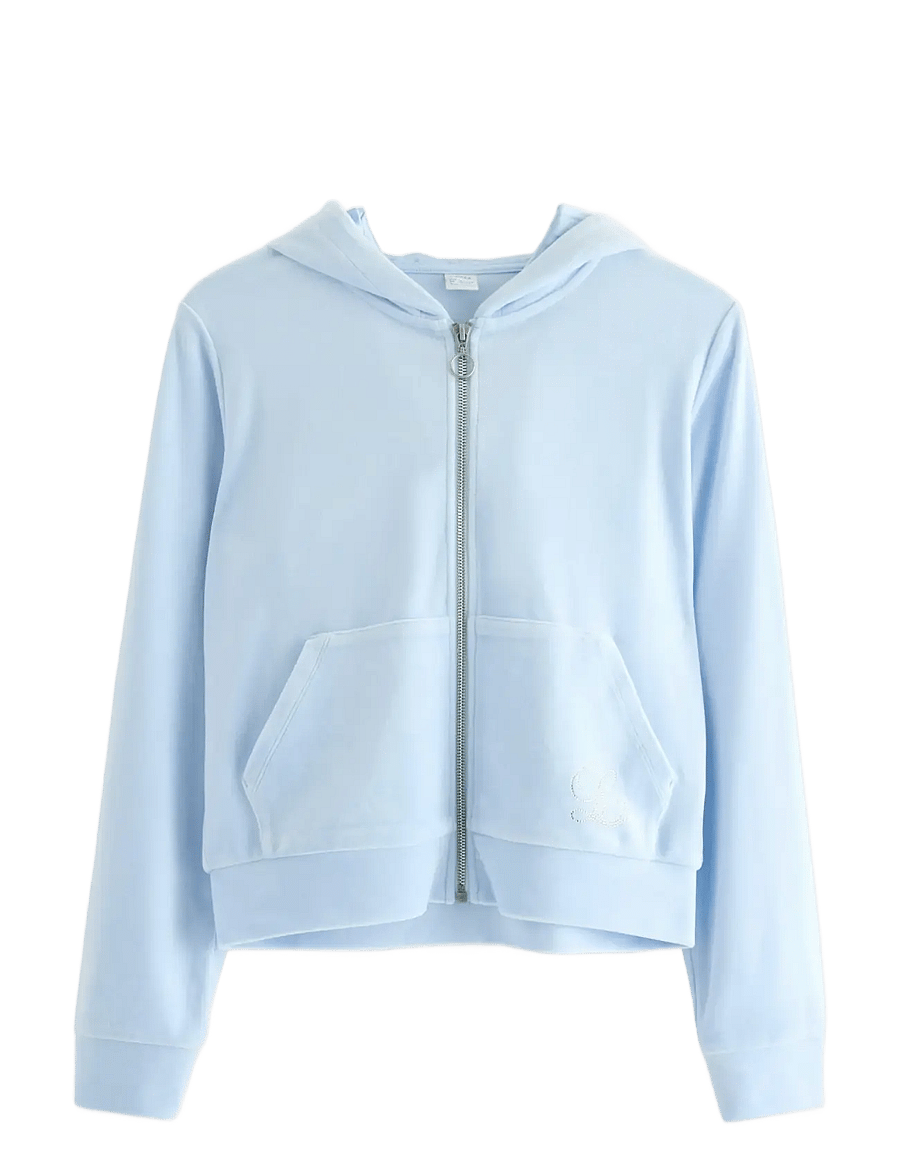 Lindex - Sweatshirt velour with hoodie - pulls à capuche - light blue - 1