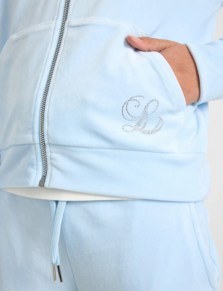 Lindex - Sweatshirt velour with hoodie - pulls à capuche - light blue - 4
