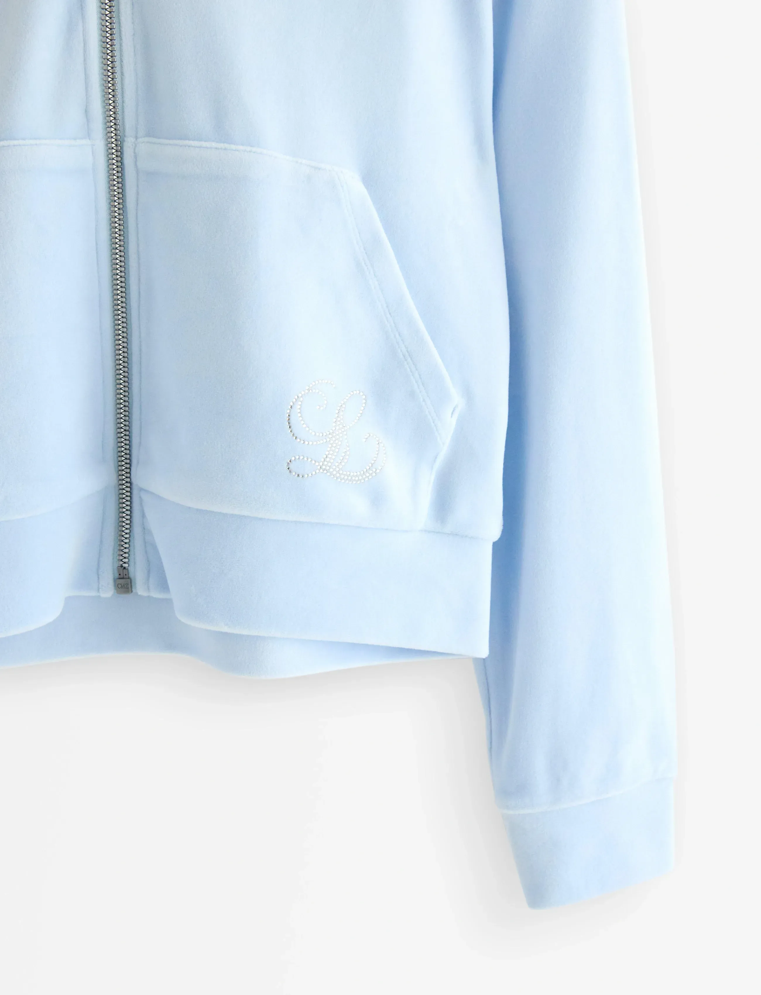 Lindex - Sweatshirt velour with hoodie - hættetrøjer - light blue - 5