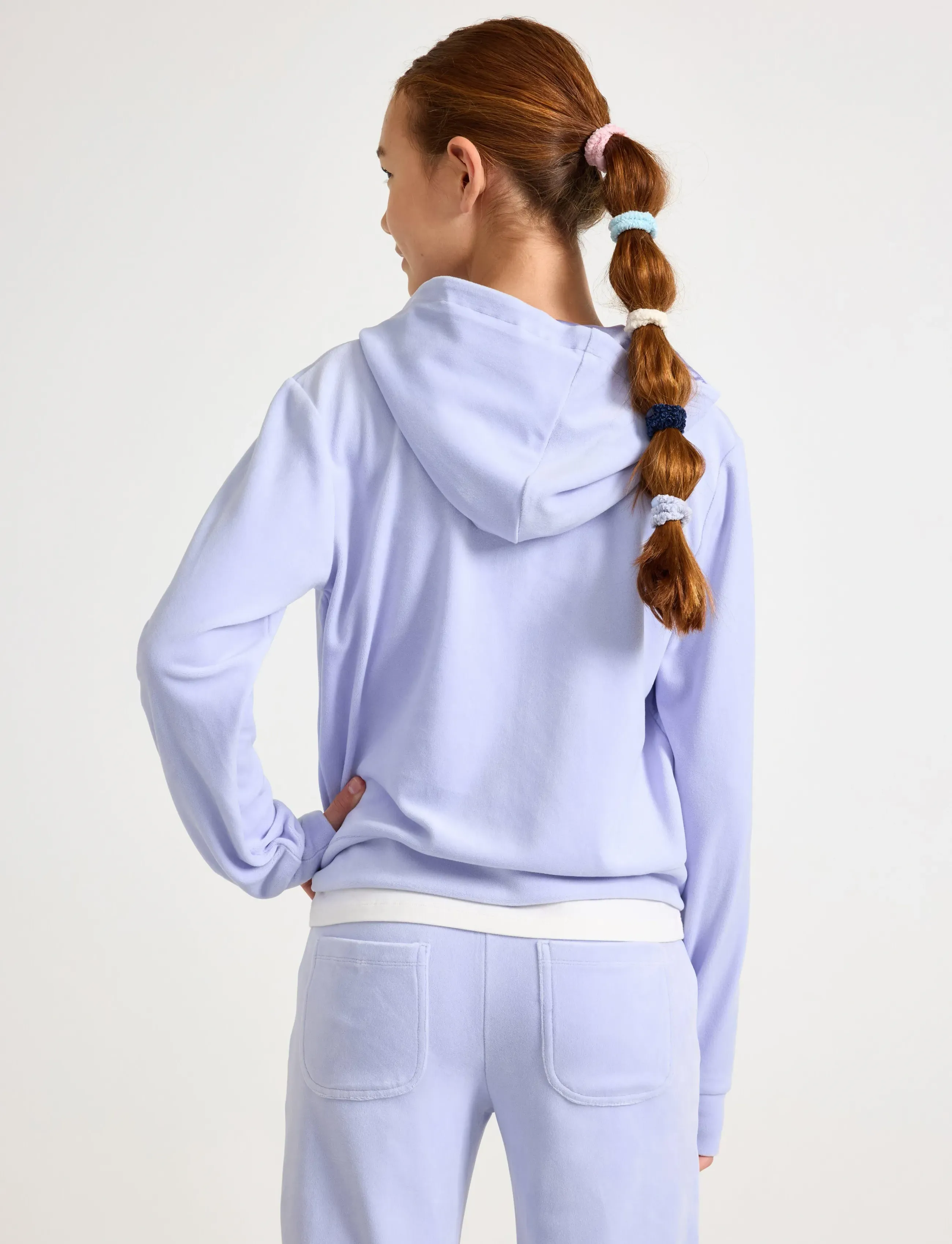 Lindex - Sweatshirt velour with hoodie - hættetrøjer - light lilac - 3