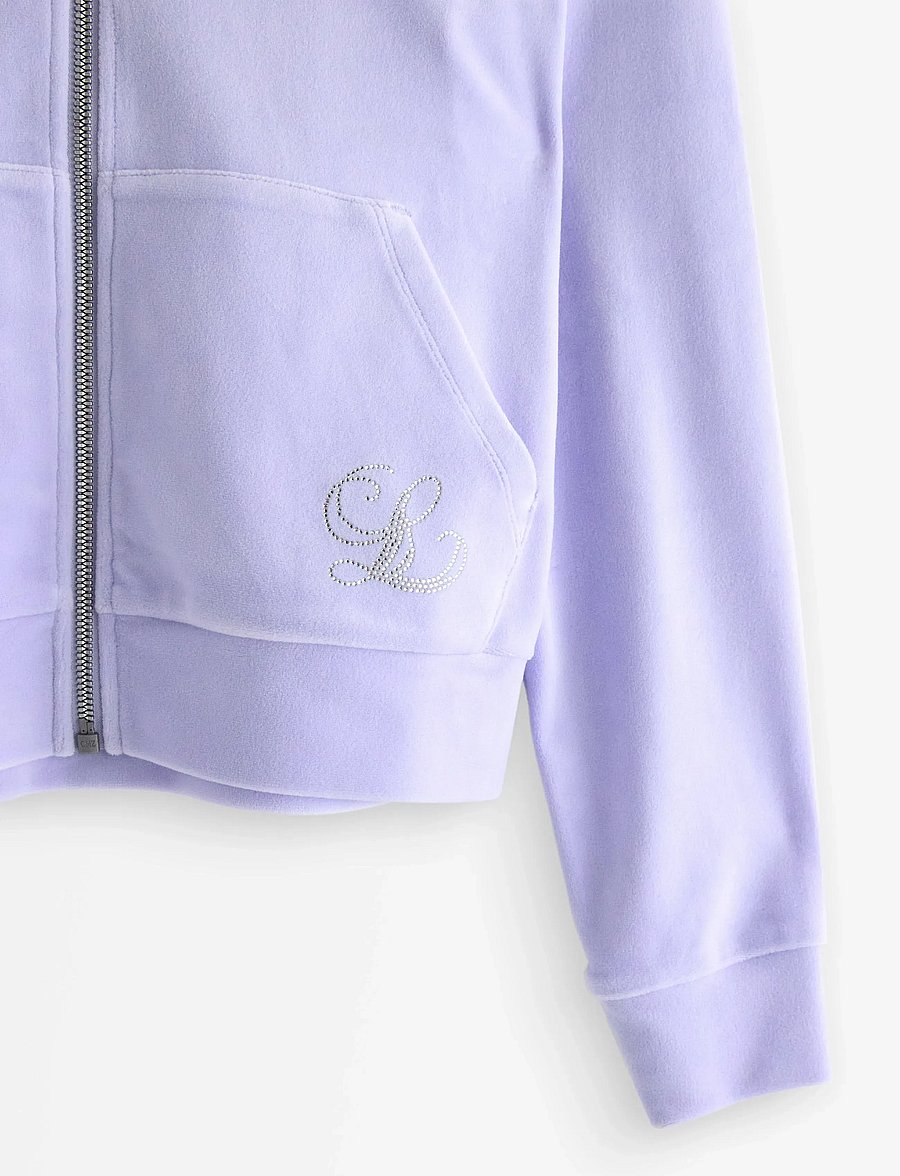 Lindex - Sweatshirt velour with hoodie - pulls à capuche - light lilac - 5