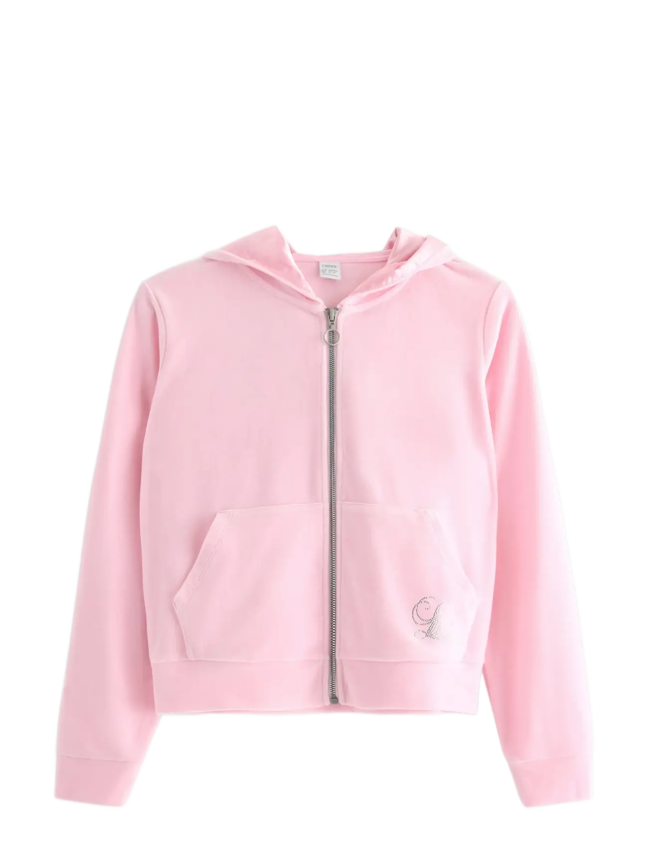 Lindex Sweatshirt velour with hoodie - Lapsed 98–134 - LIGHT PINK / pink/rose