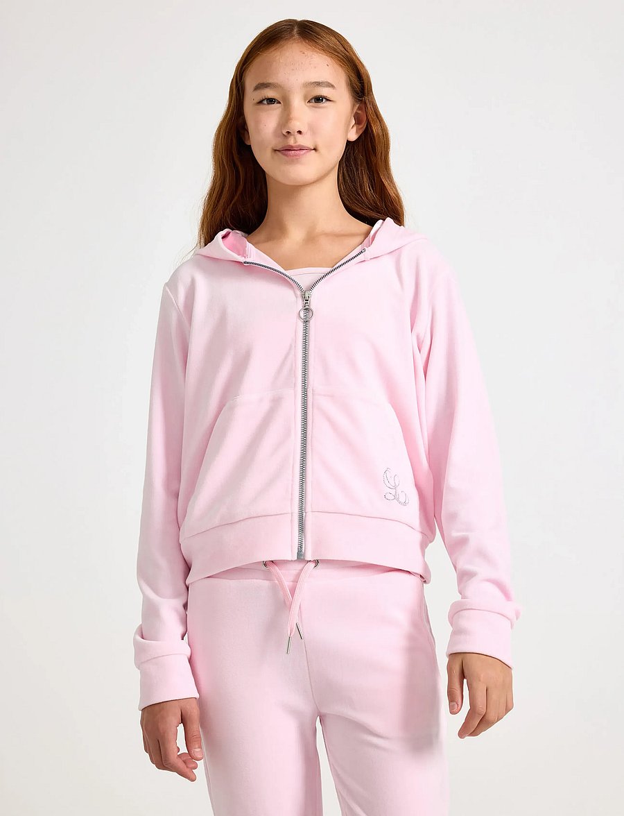 Lindex - Sweatshirt velour with hoodie - pulls à capuche - light pink - 0