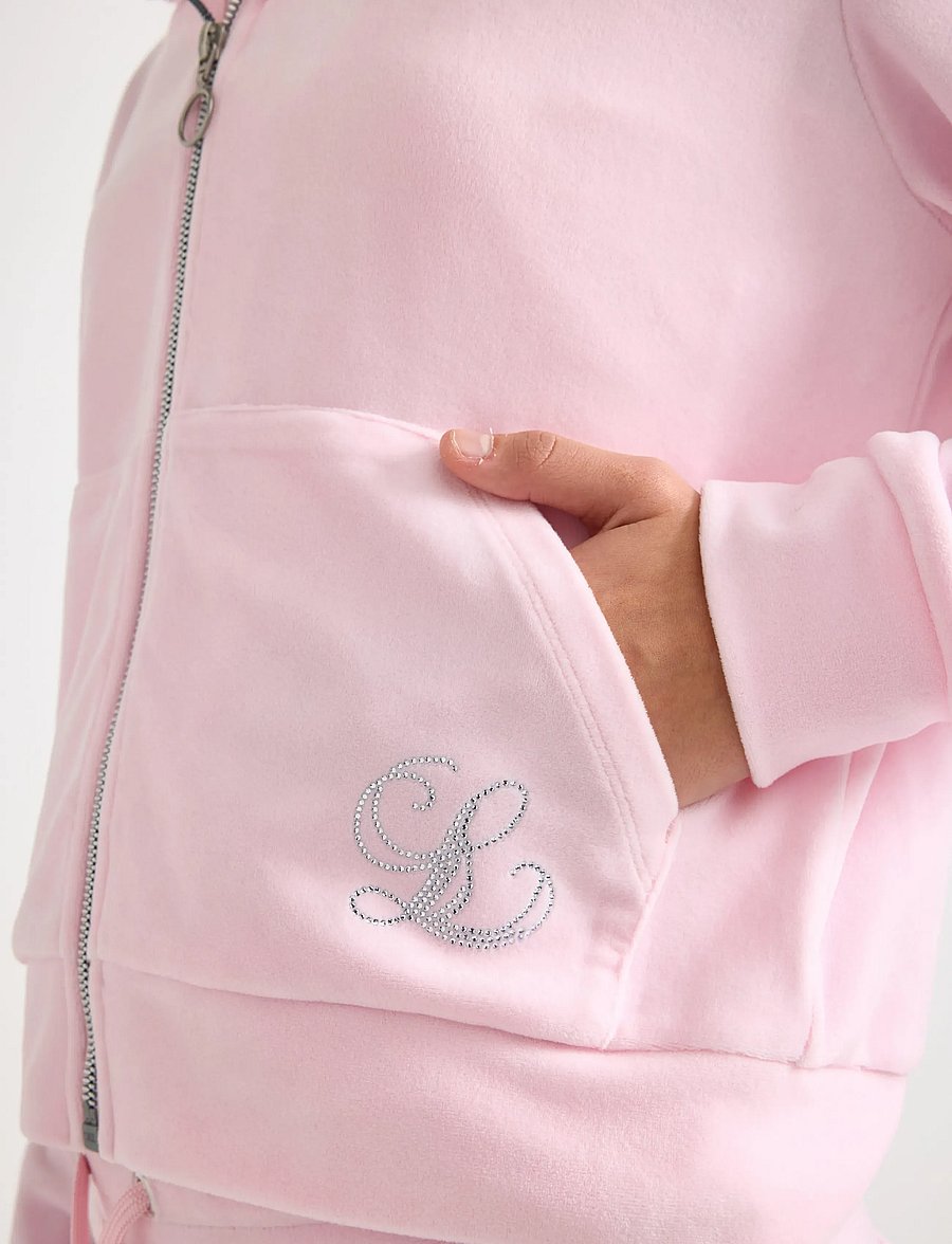 Lindex - Sweatshirt velour with hoodie - pulls à capuche - light pink - 4
