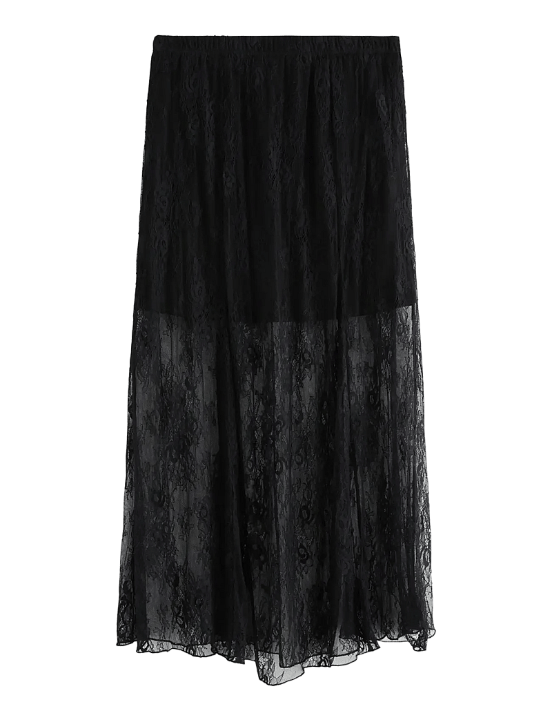 Lindex - Skirt Ivana Lace - midi-röcke - black - 2