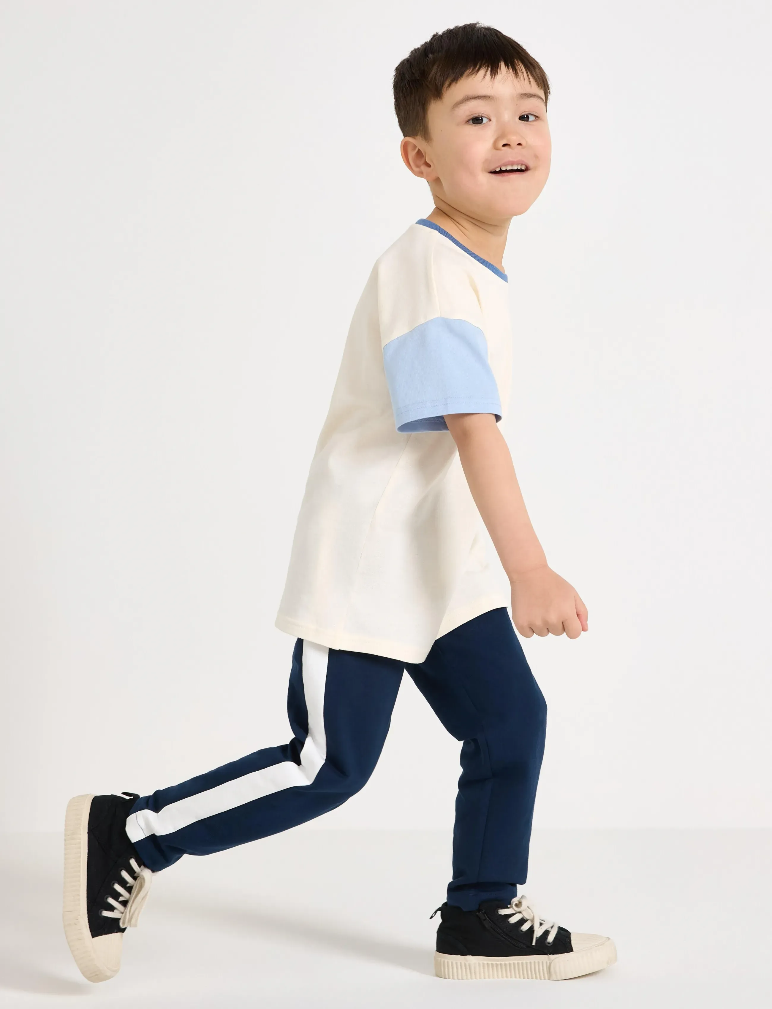 Lindex Trousers w wide side panel tro - Underdele - DARK BLUE / navy