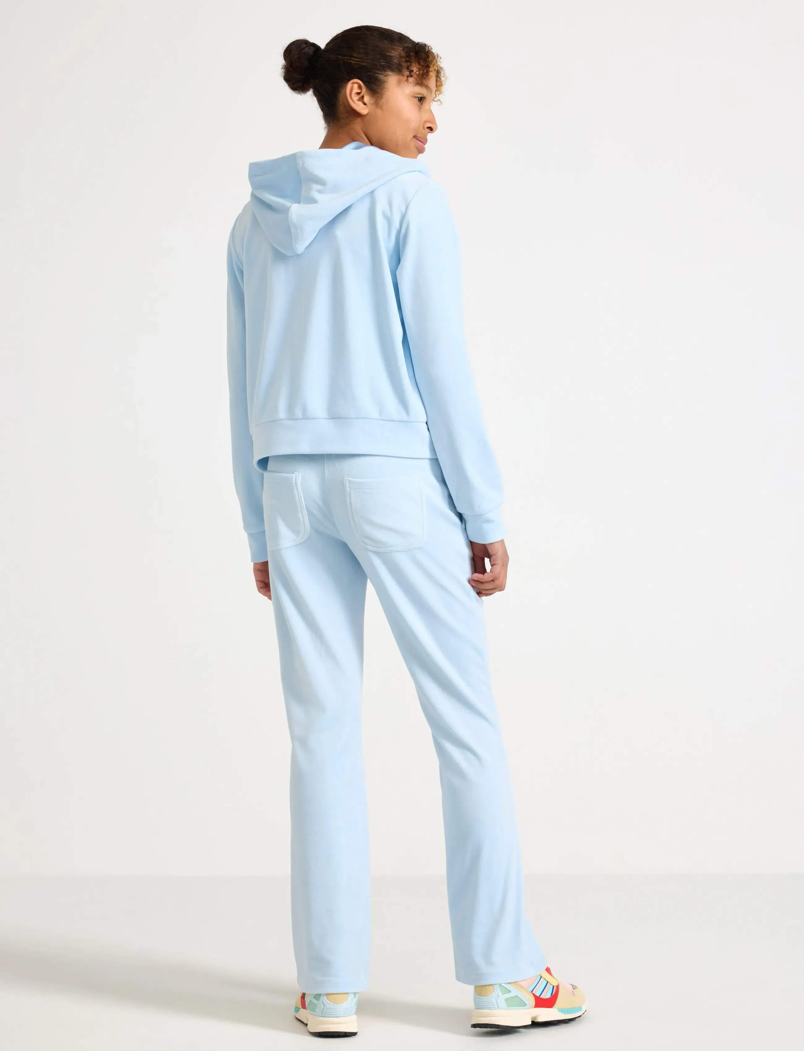 Lindex - Trouser Velour - byxor - light blue - 3