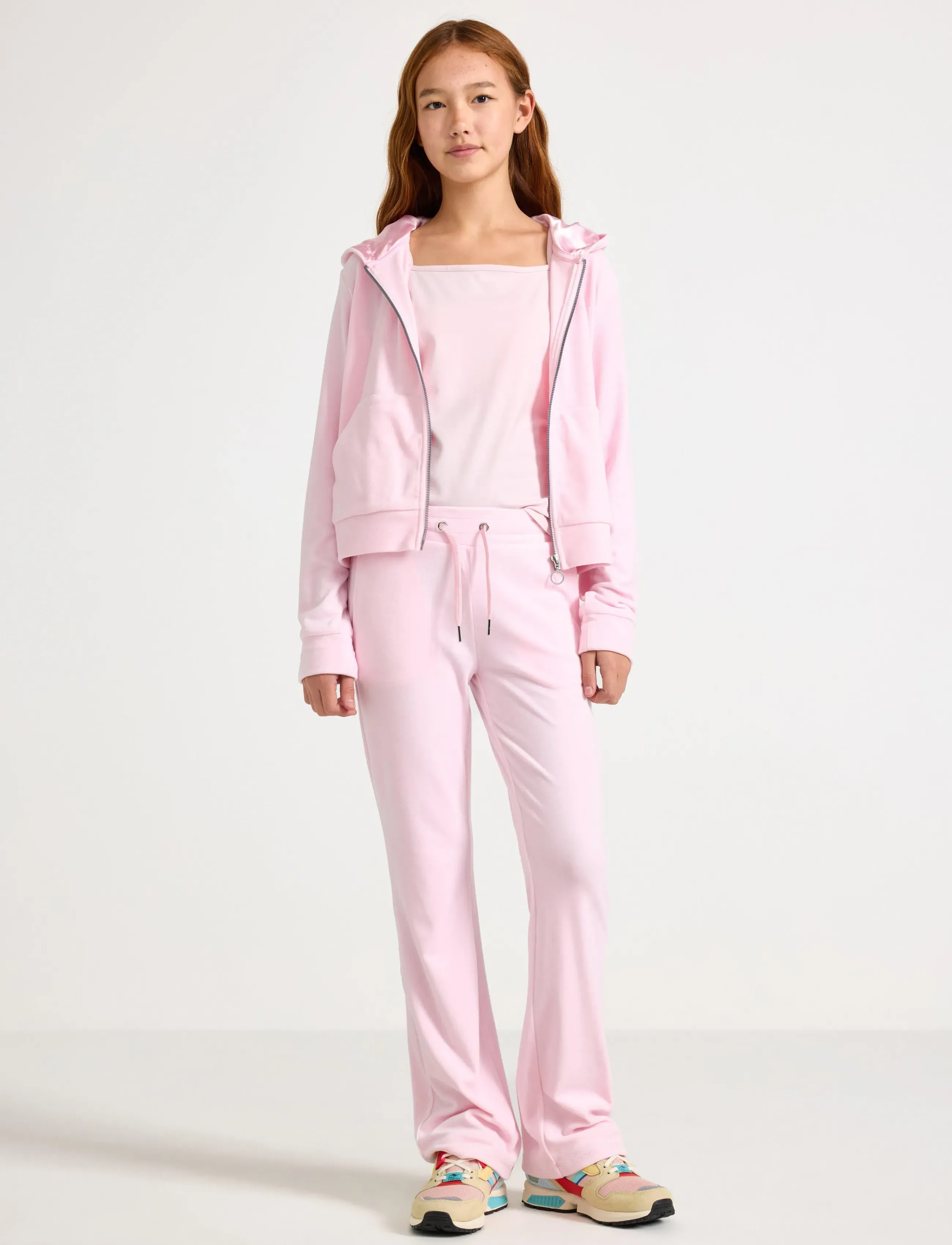 Lindex Trouser Velour - Püksid - LIGHT PINK / pink/rose