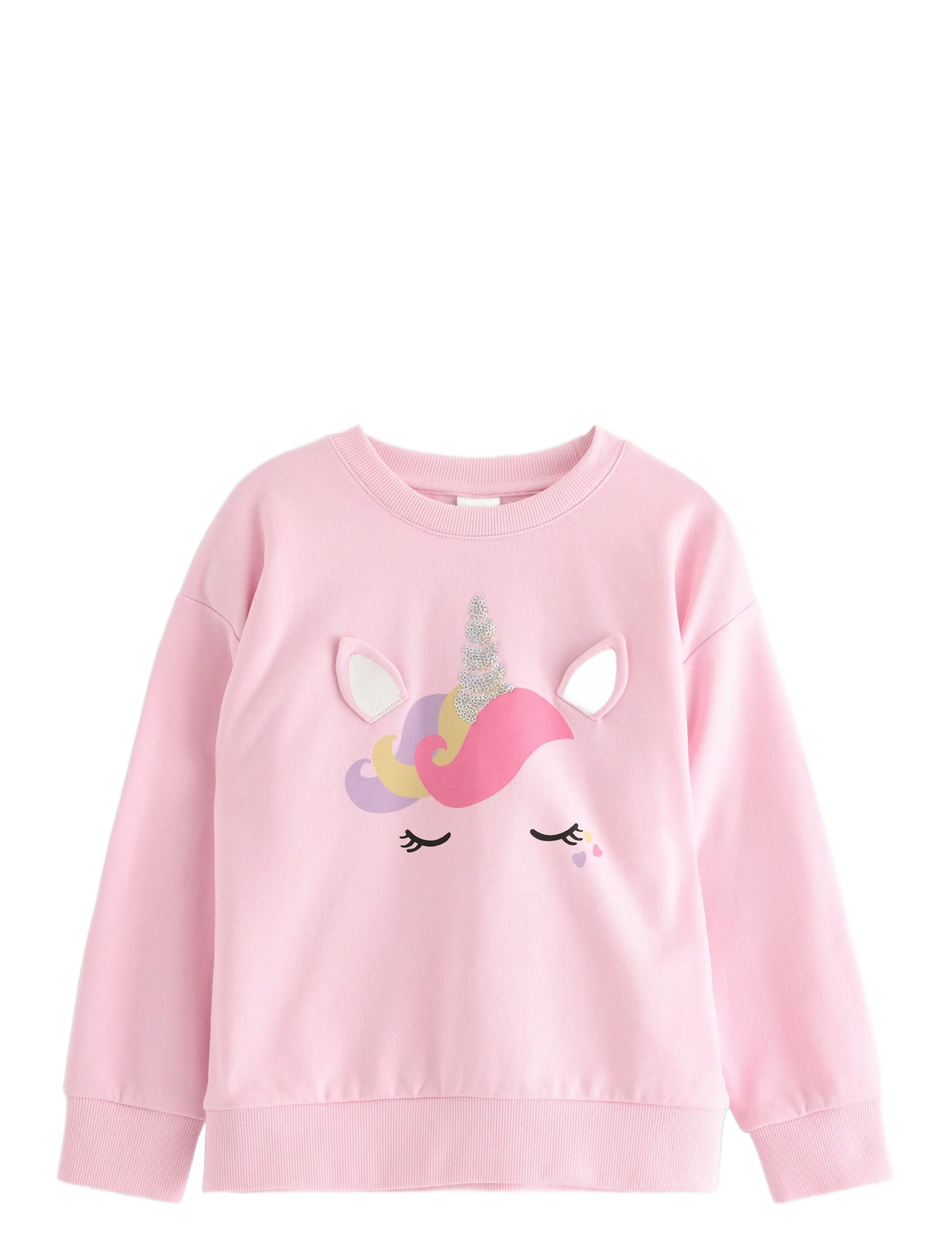 Sweatshirt oversized unicorn f - LIGHT PINK
