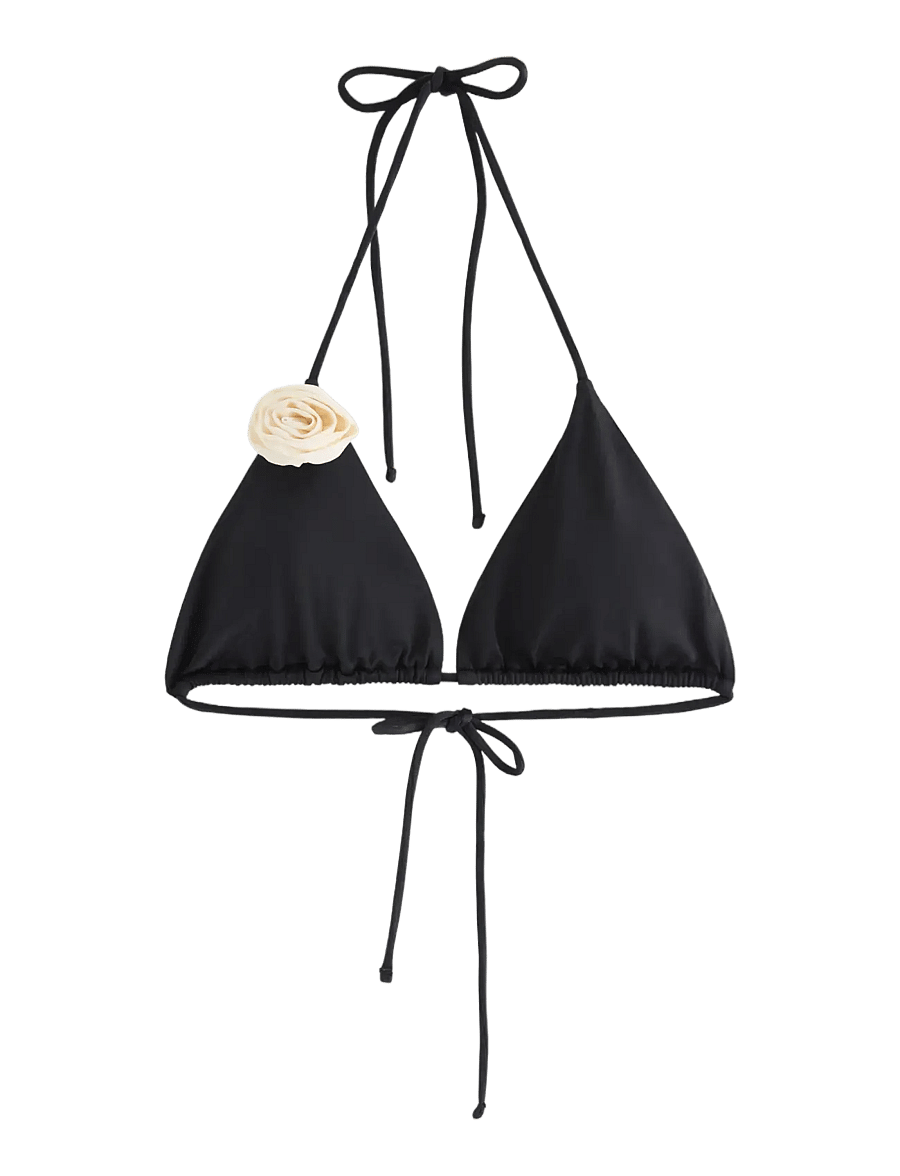 Lindex - Triangle bikini bra - kolmiobikinit - black - 1
