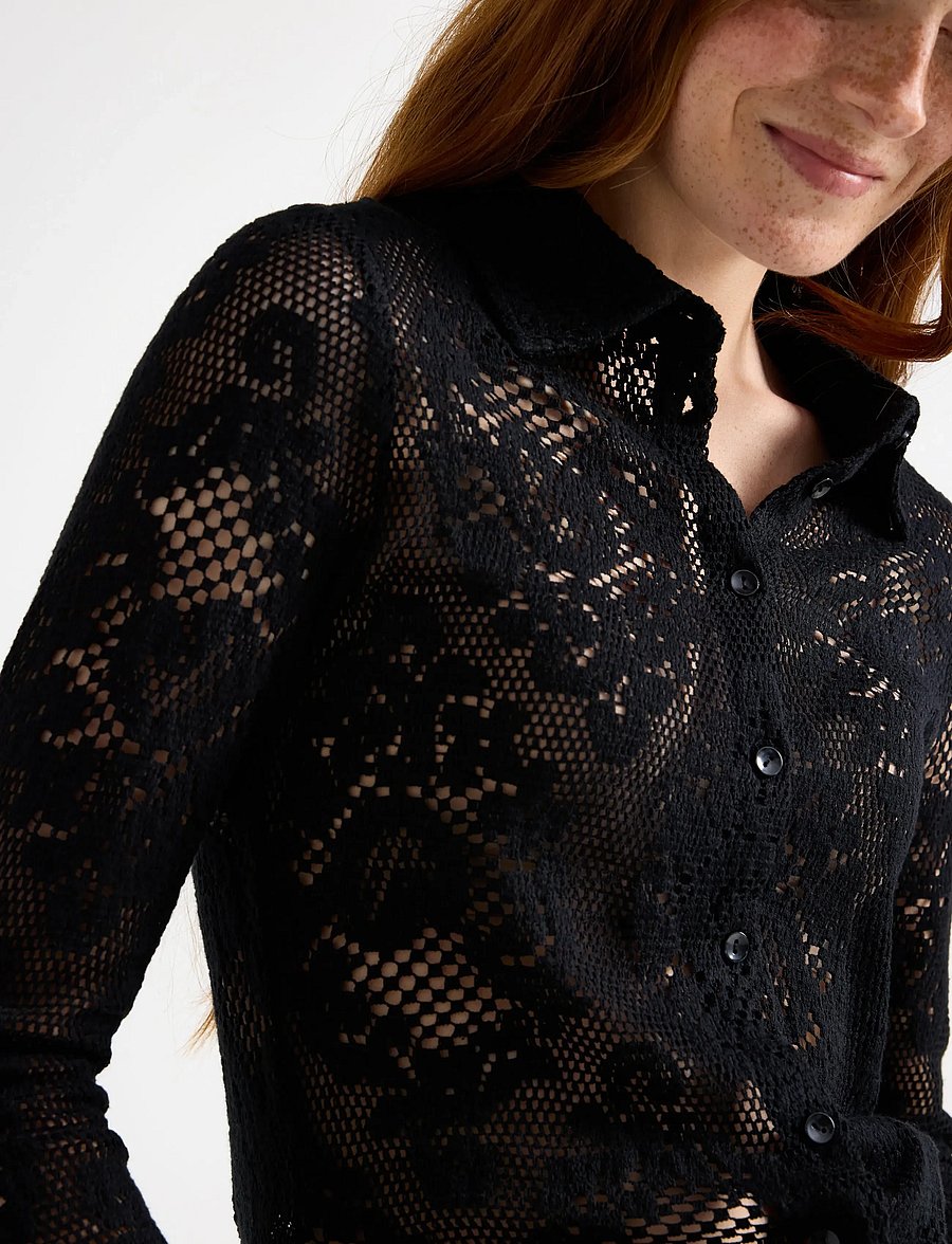 Lindex - Shirt Li - pikkade varrukatega särgid - black - 4