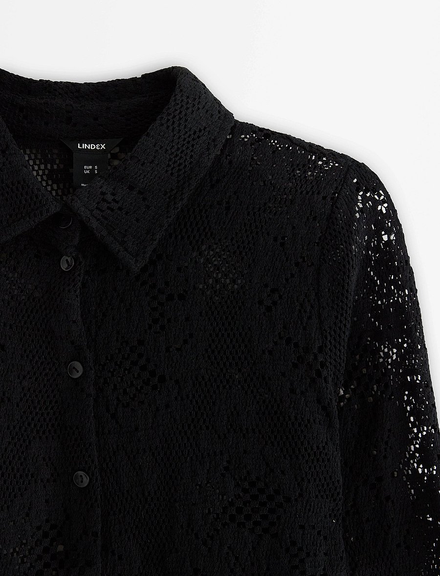 Lindex - Shirt Li - pikkade varrukatega särgid - black - 5