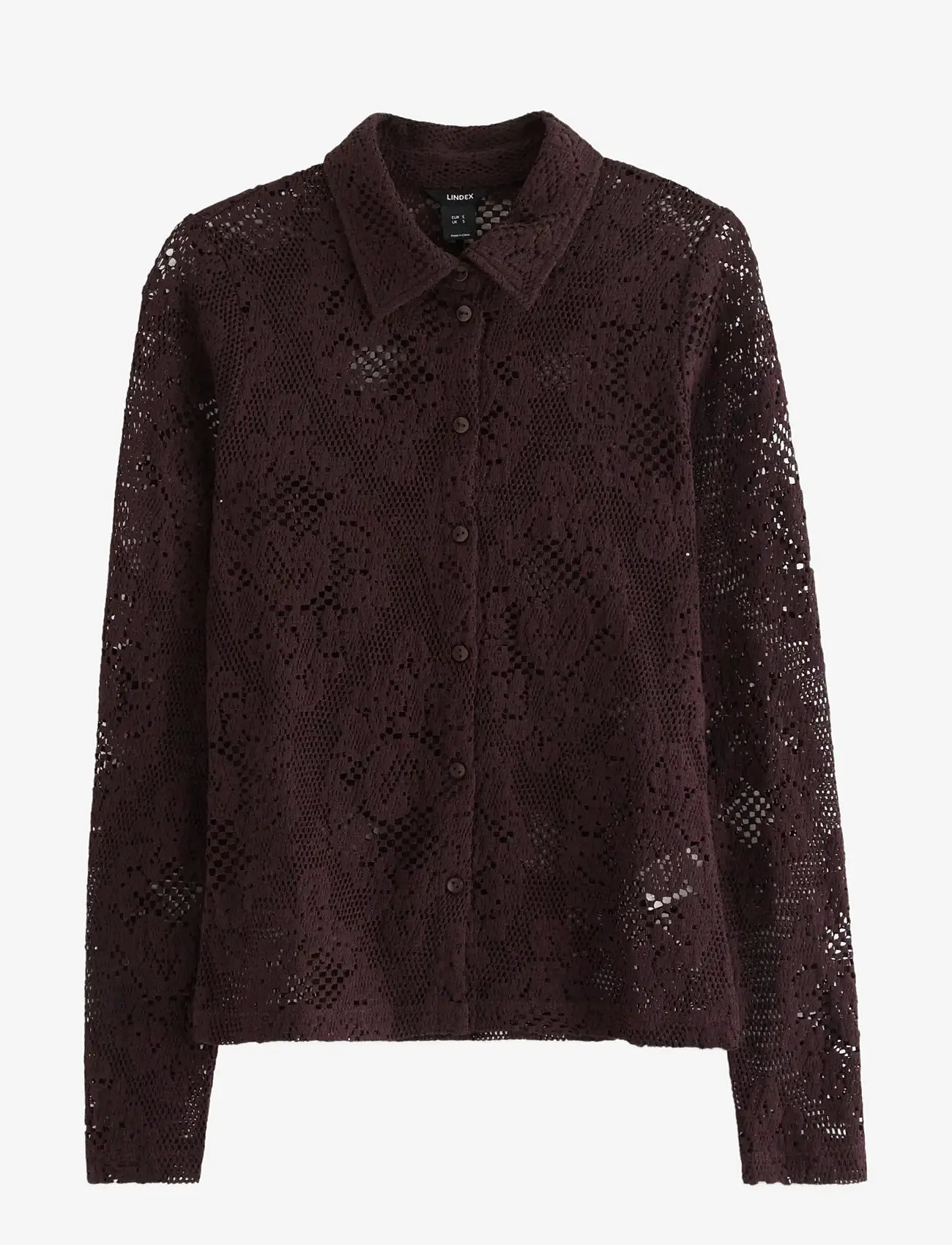 Lindex - Shirt Li - langærmede skjorter - dark dusty red - 1