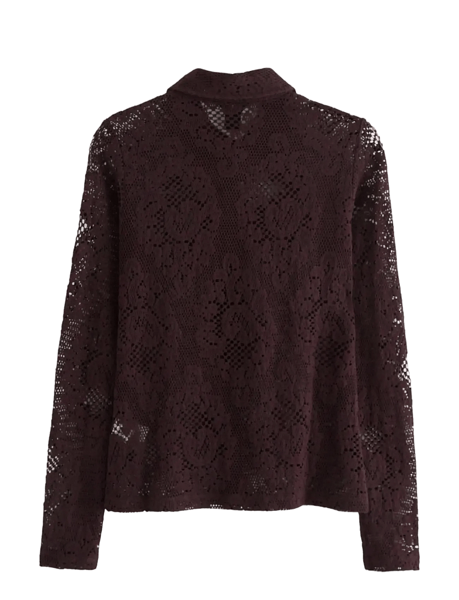 Lindex - Shirt Li - långärmade skjortor - dark dusty red - 2