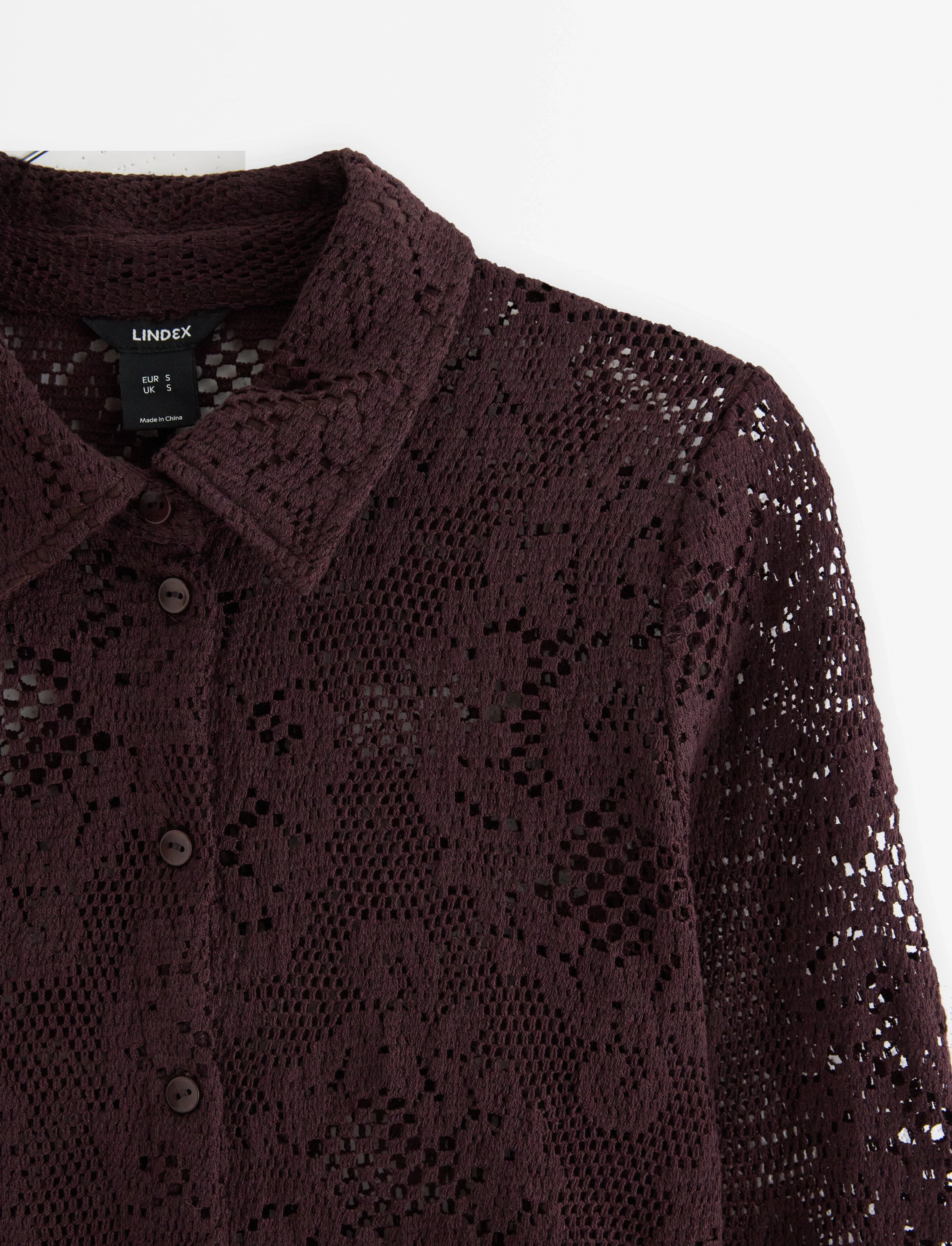 Lindex - Shirt Li - långärmade skjortor - dark dusty red - 5