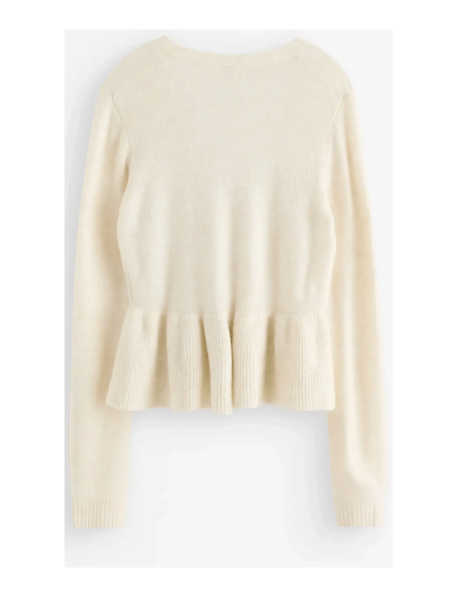 Lindex - Cardigan with peplum design - kardiganid - light beige melange - 2