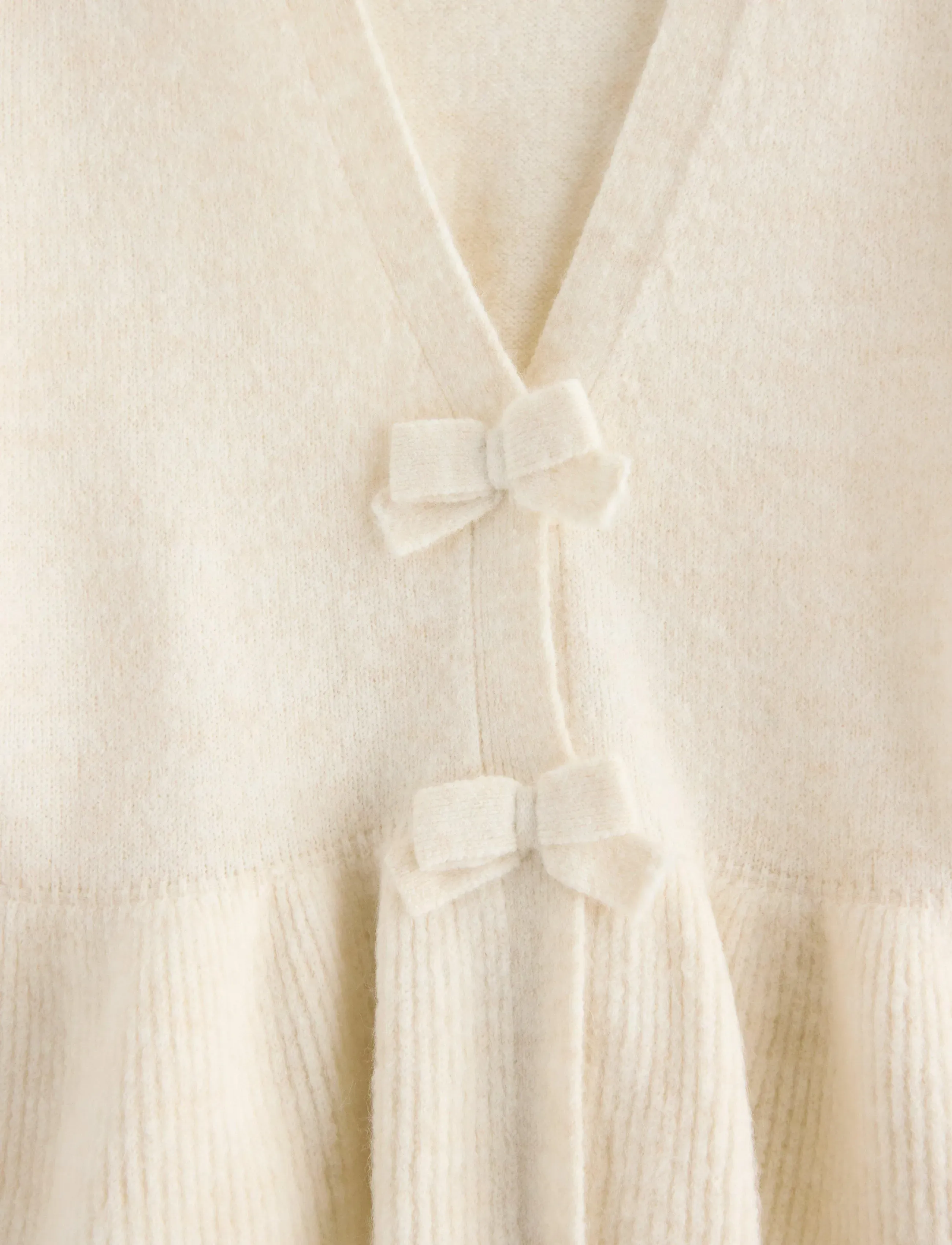 Lindex - Cardigan with peplum design - koftor - light beige melange - 5