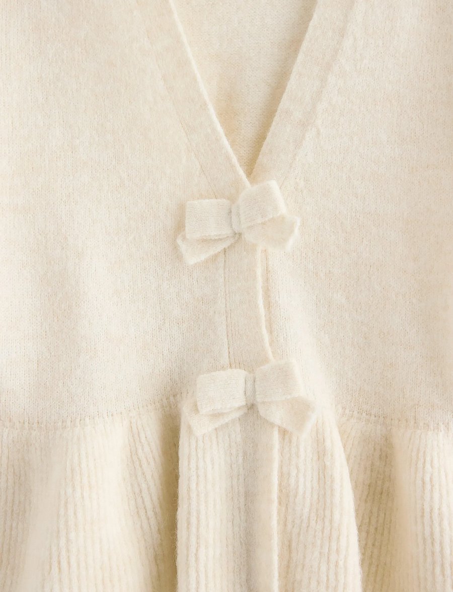Lindex - Cardigan with peplum design - kardiganid - light beige melange - 5