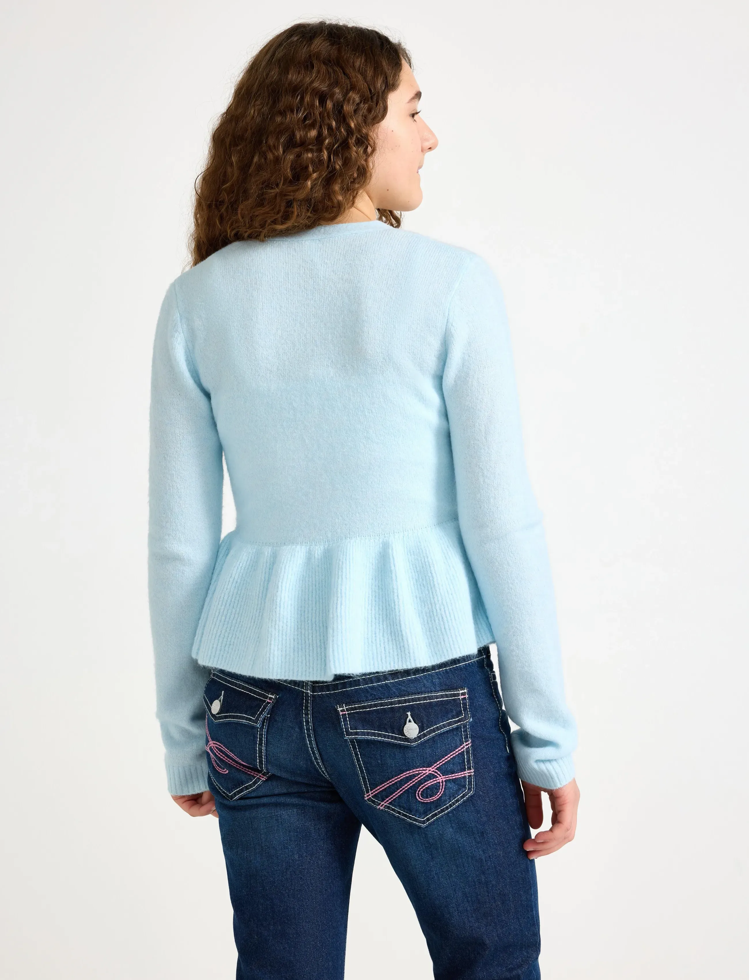 Lindex - Cardigan with peplum design - cardigans - light blue - 3