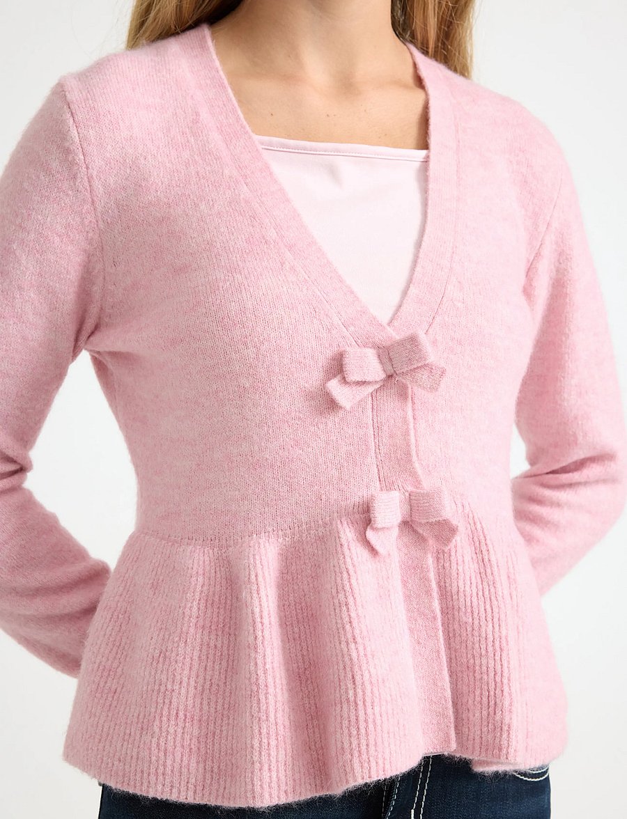 Lindex - Cardigan with peplum design - cardigans - light pink - 4