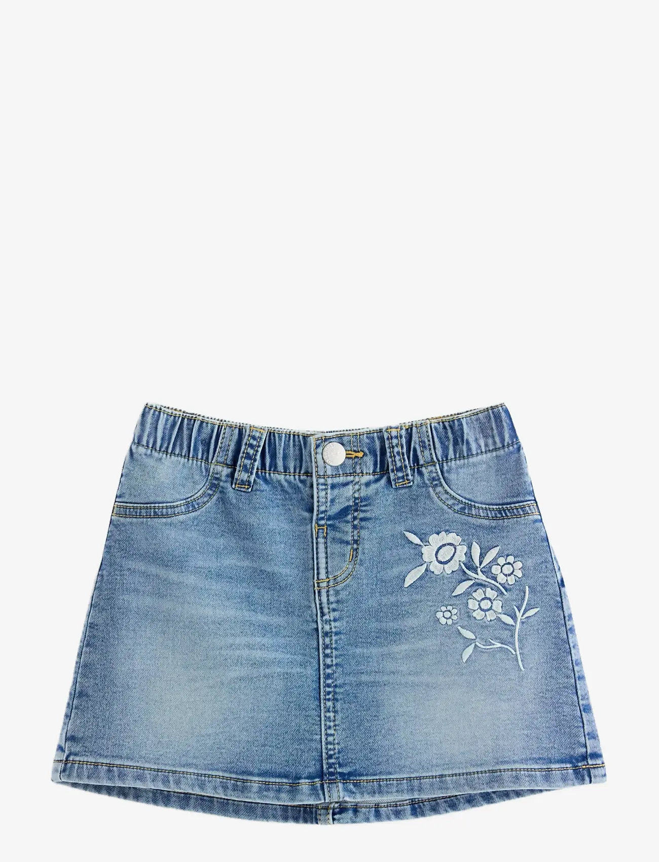 Lindex - skirt denim emb flowers - short skirts - denim - 1