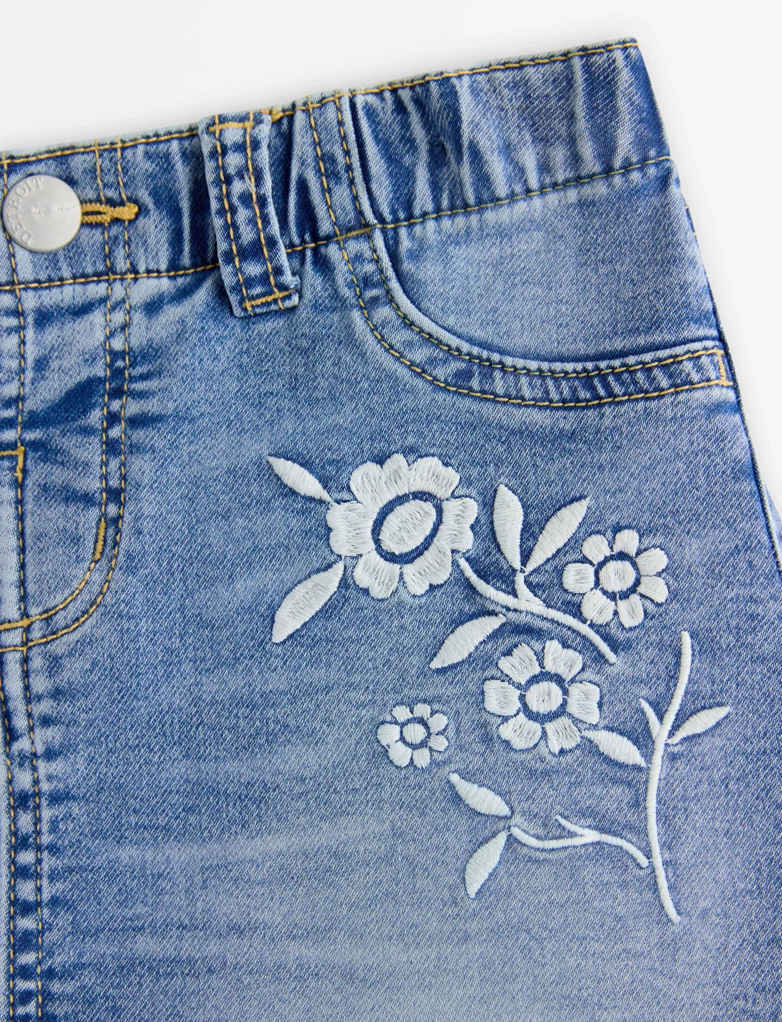 Lindex - skirt denim emb flowers - short skirts - denim - 5