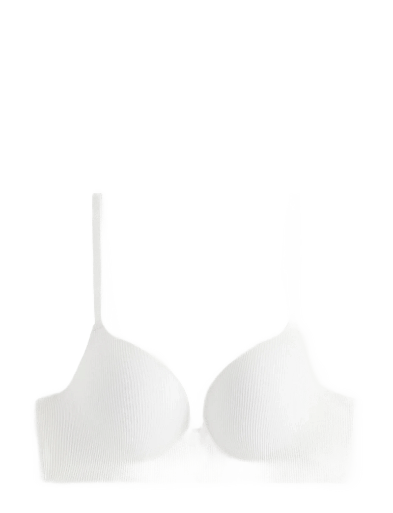Lindex - Bra Malva seamless rib - push up bhs - white - 1