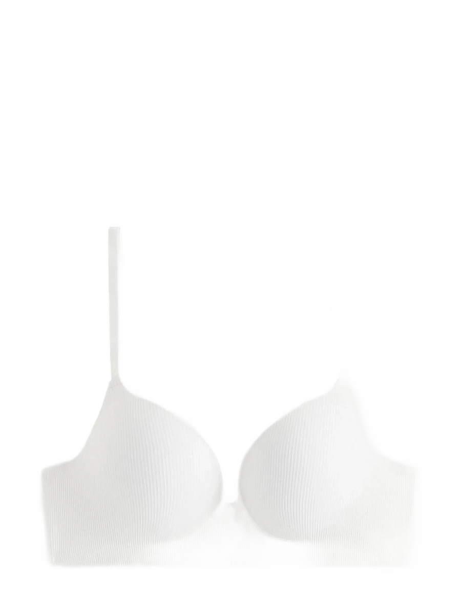 Lindex - Bra Malva seamless rib - push-up bh:ar - white - 1