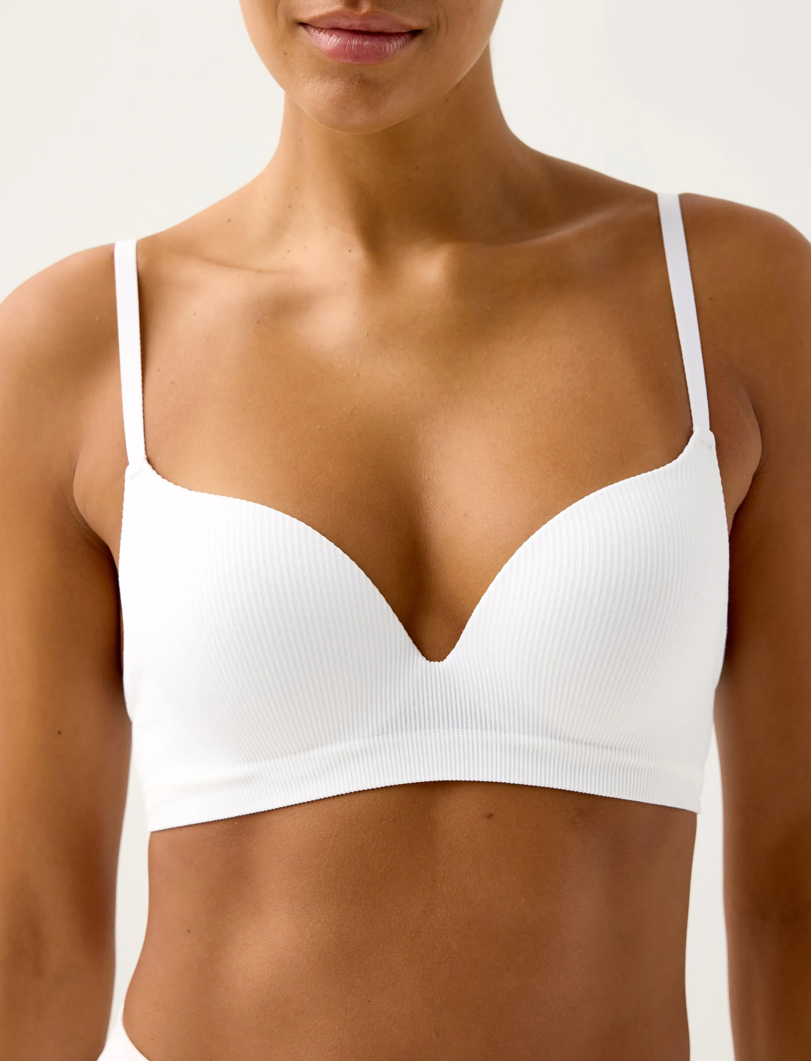 Lindex - Bra Malva seamless rib - push-up bh:ar - white - 4